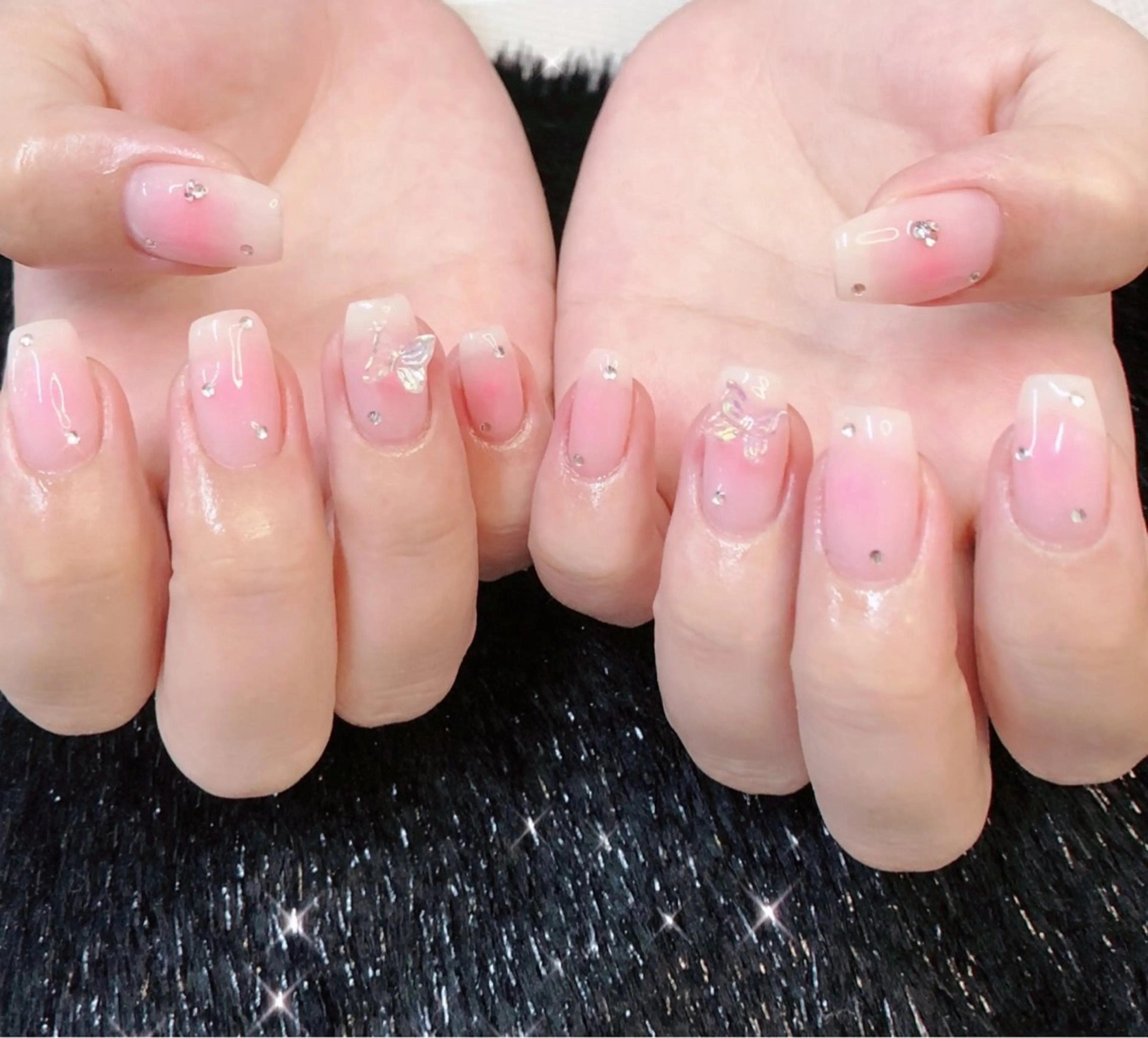 ネイル ブルー フットネイル ジェルネイル ハート 韓国ネイル 大門浜松町 ネイルのネイルデザイン