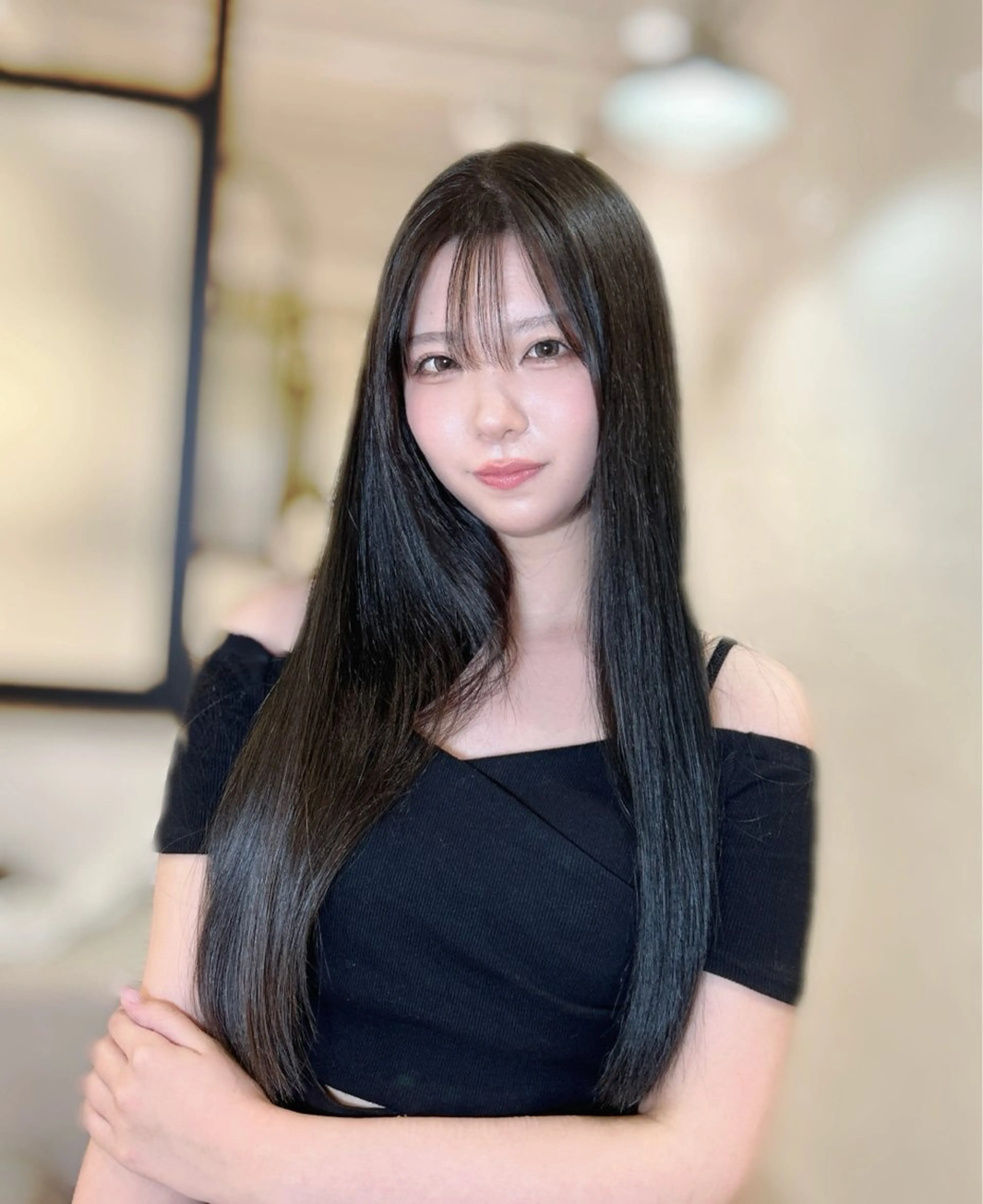 ロング カラー カット ヘアカラー トリートメント &chaLme   心斎橋所属・emi/髪質改善/ 韓国風/艶カラーのヘアスタイル