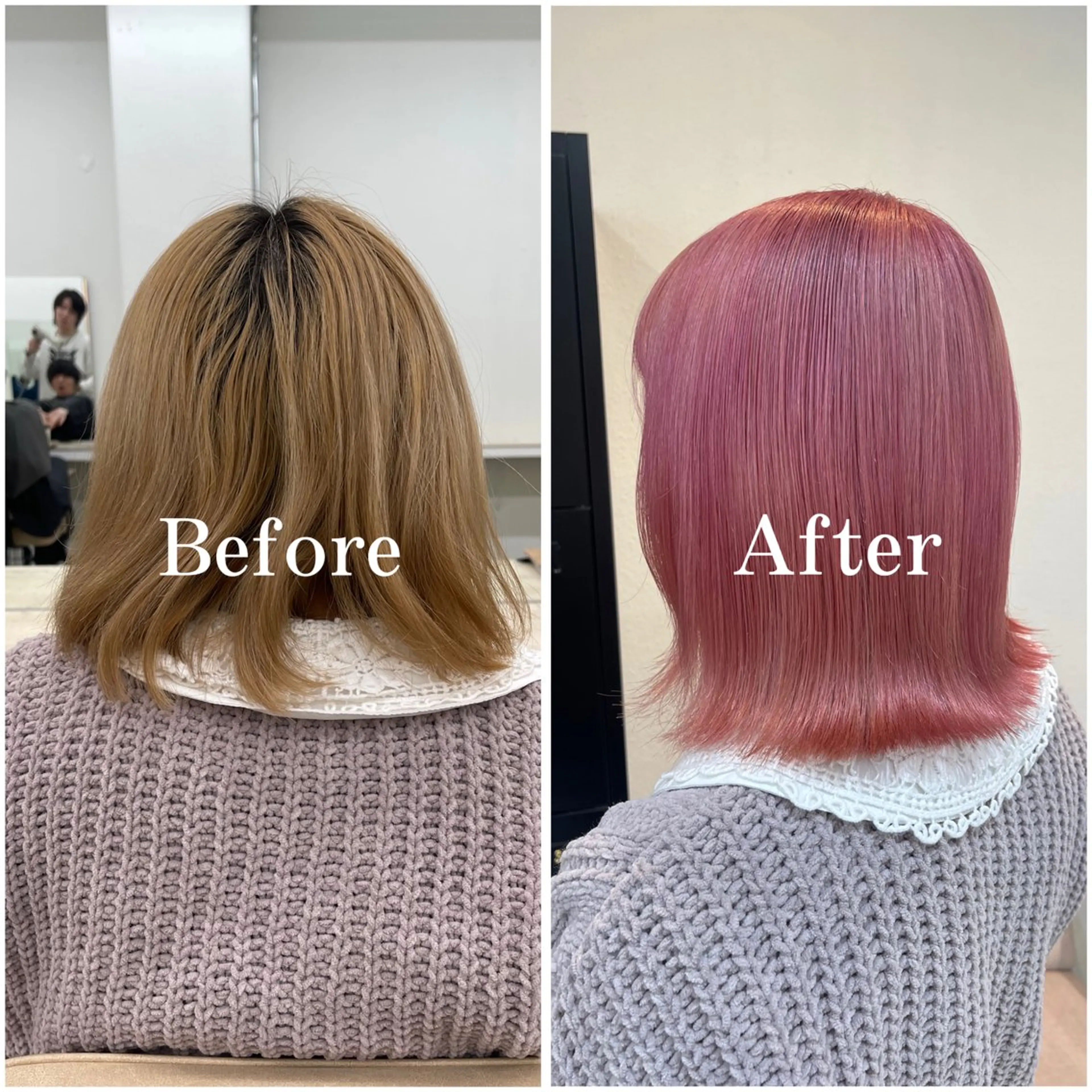 ミディアム カラー ブリーチ デザインカラー 似合わせカット 縮毛矯正 ムラ修正/ ハイトーン💖Riaのヘアスタイル