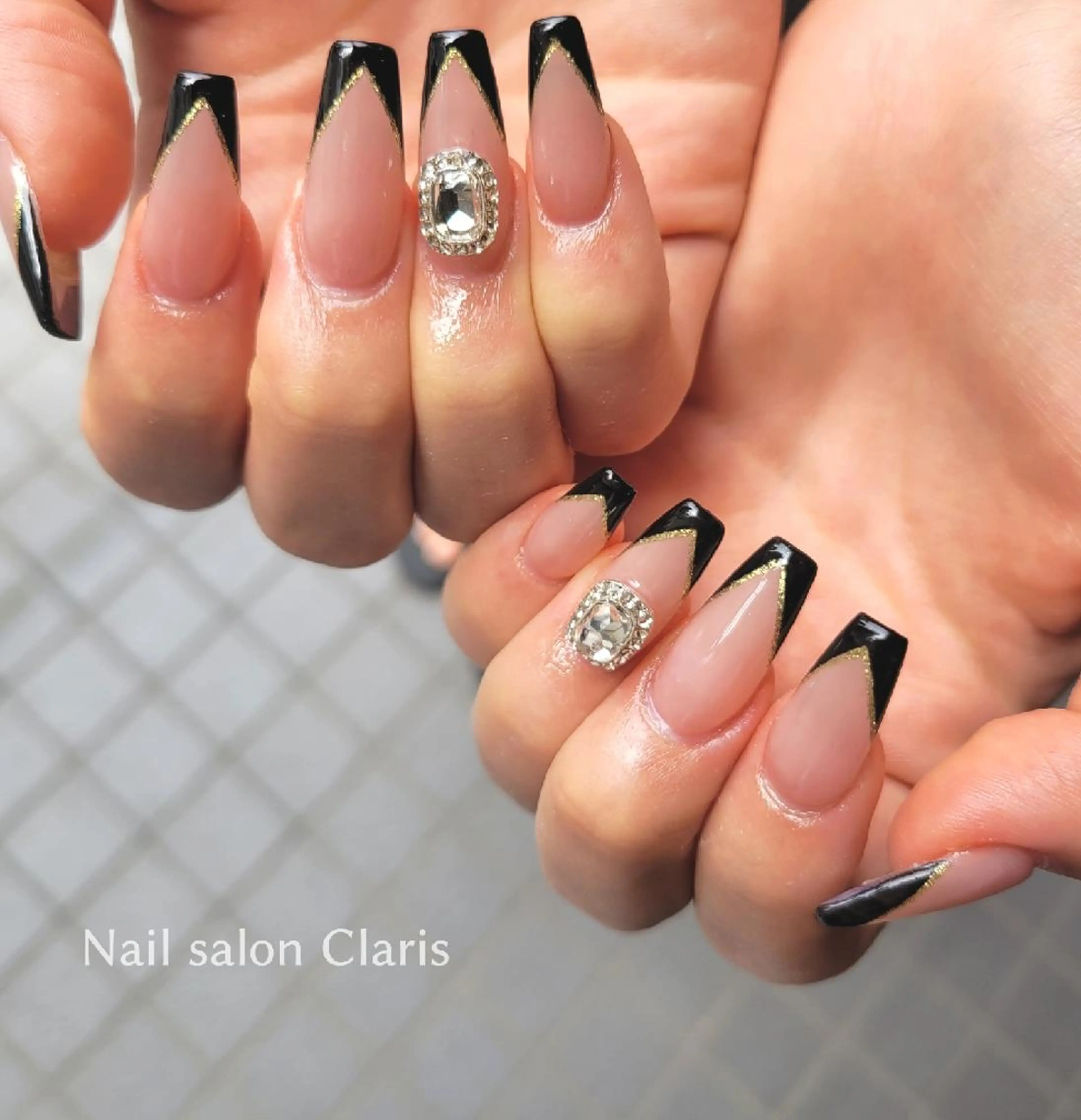 ネイル ロング アートネイル スカルプネイル Nailsalon Claris所属・Nailsalon Clarisのネイルデザイン