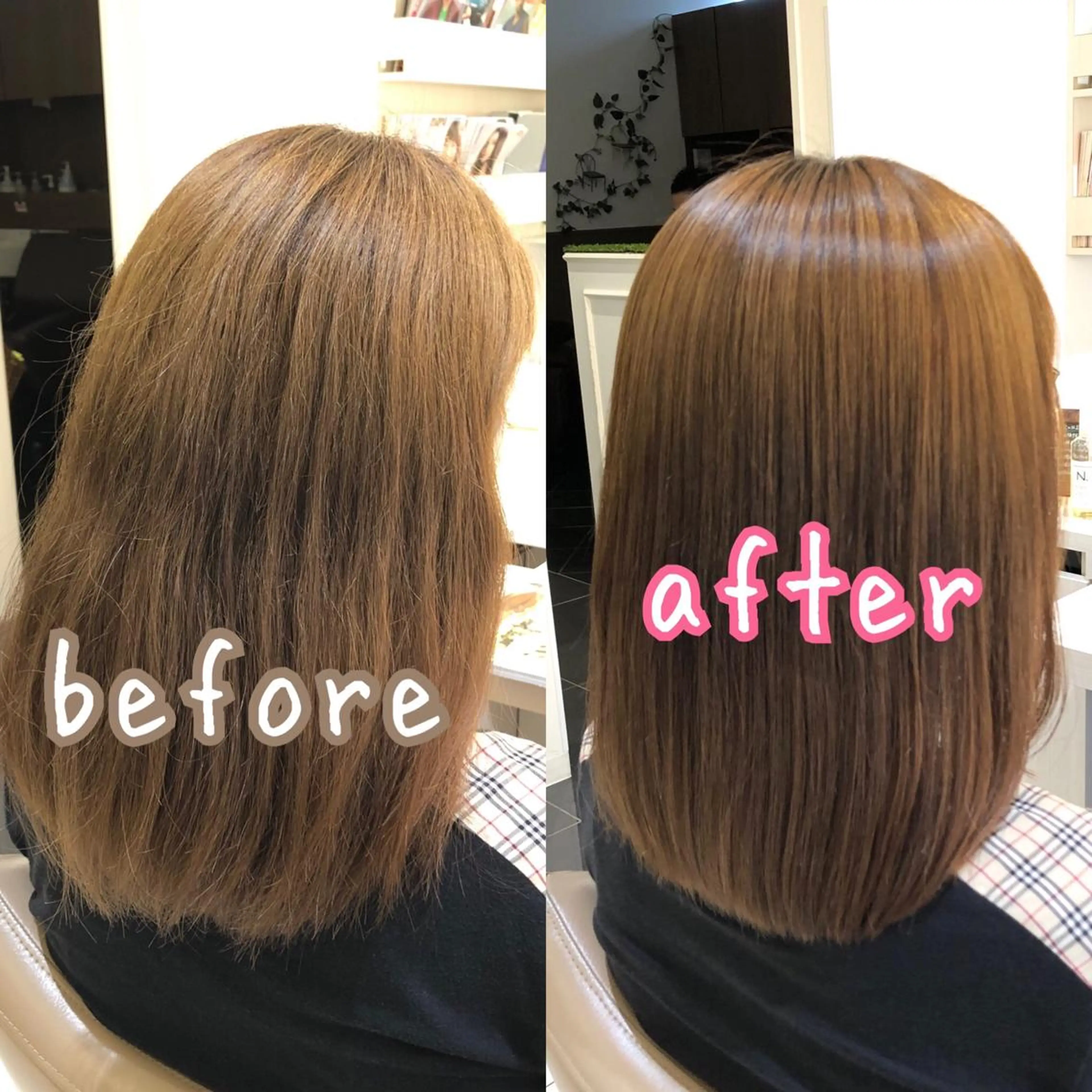 ミディアム パーマ くせ毛 縮毛矯正 安井　昴 💫ブリーチ縮毛矯正のヘアスタイル