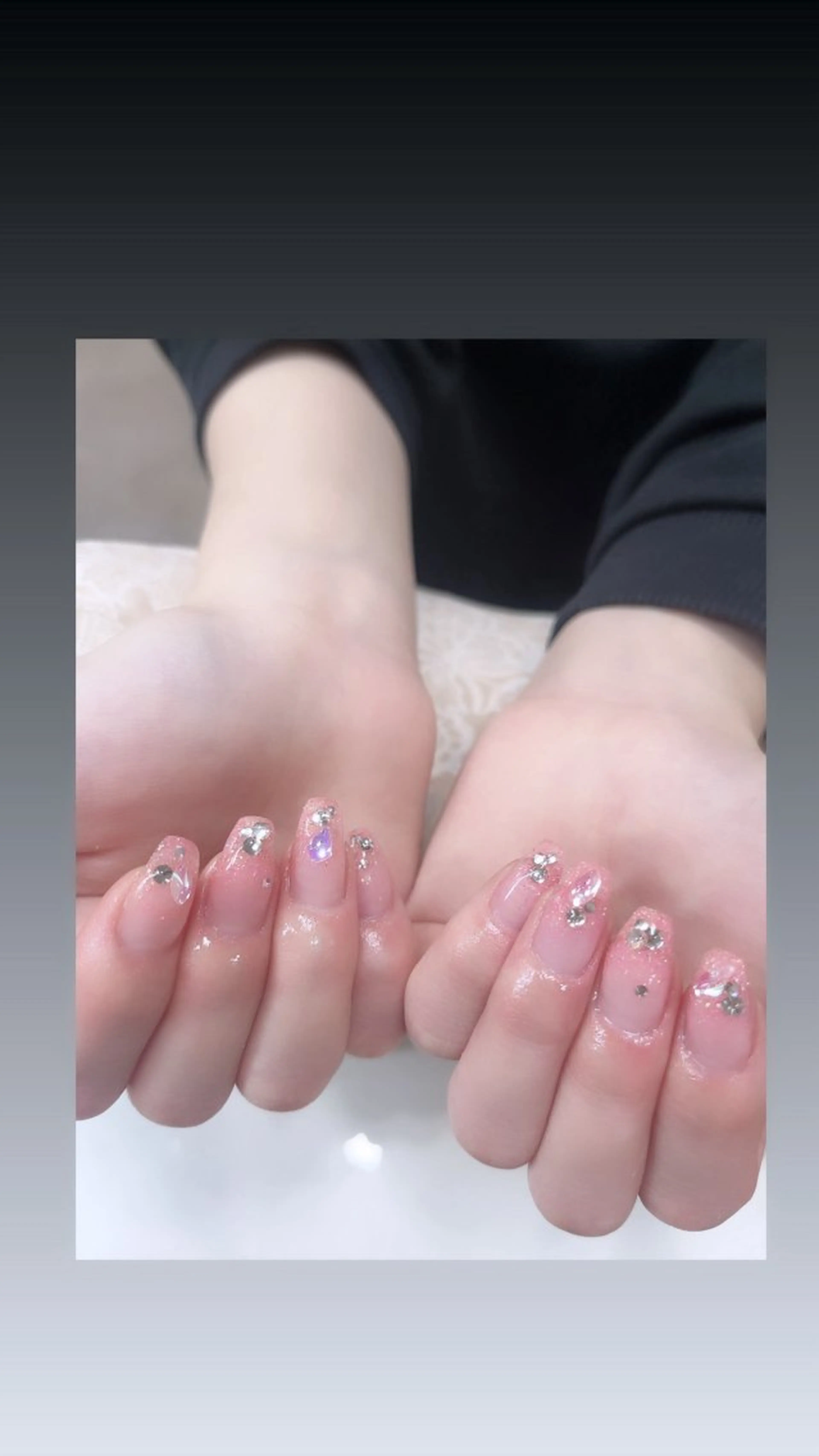 ネイル ラメ(グリッター) ラメグラデーション ストーンネイル wooone所属・鶴橋wooone nail.rieのネイルデザイン