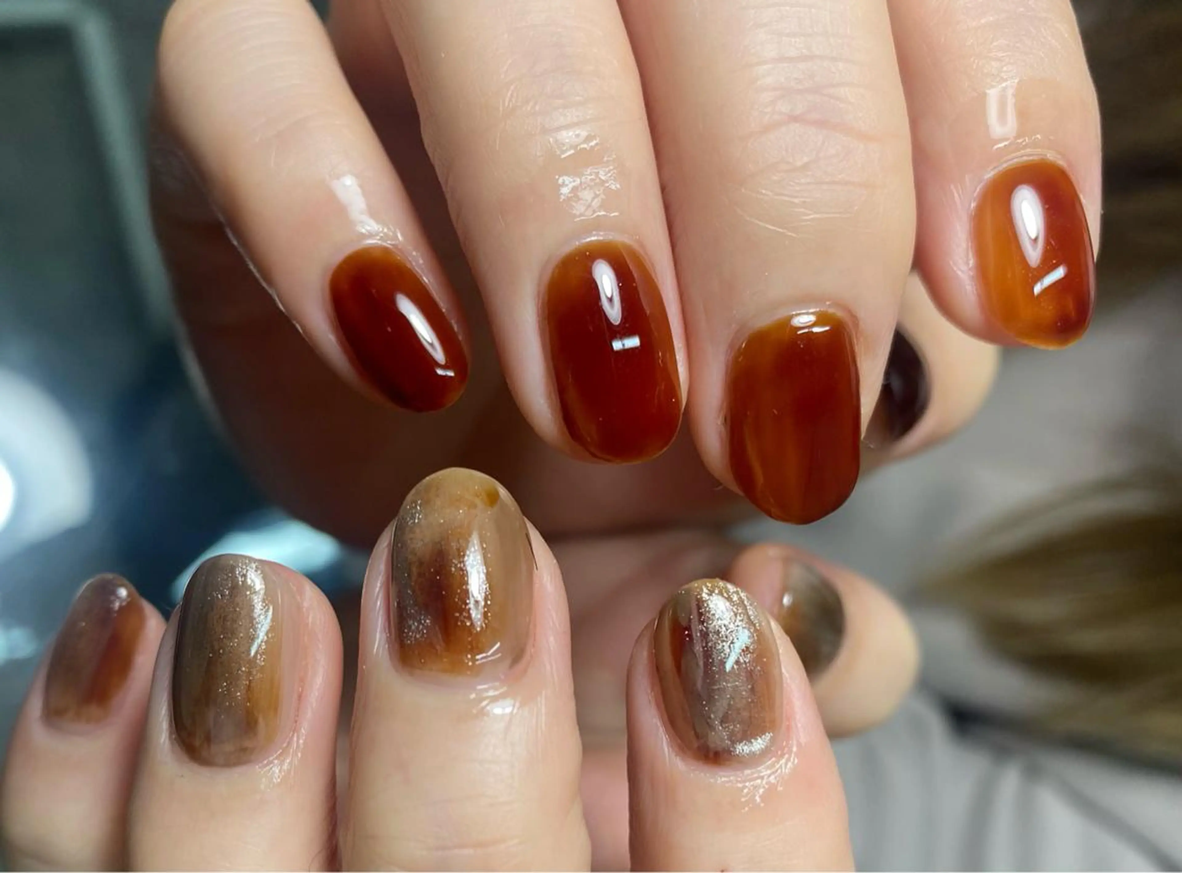 ネイル ニュアンスネイル シンプルネイル ハンドネイル フットネイル GRANDE大須 栄/店長 aki🌙のネイルデザイン