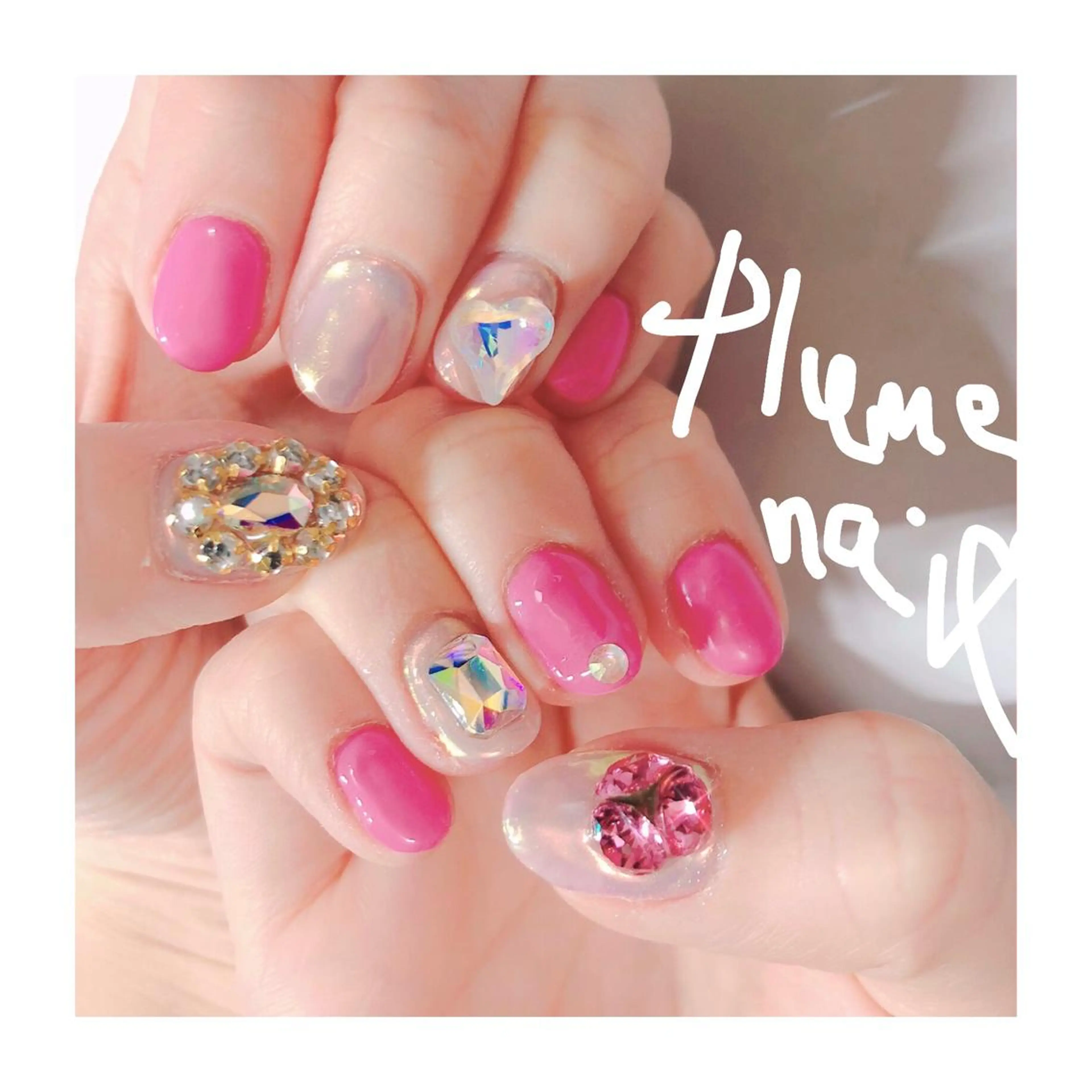 ネイル アートネイル キラキラネイル 韓国ネイル ミラーネイル ストーンネイル plume nail ☆韓国ネイルのネイルデザイン
