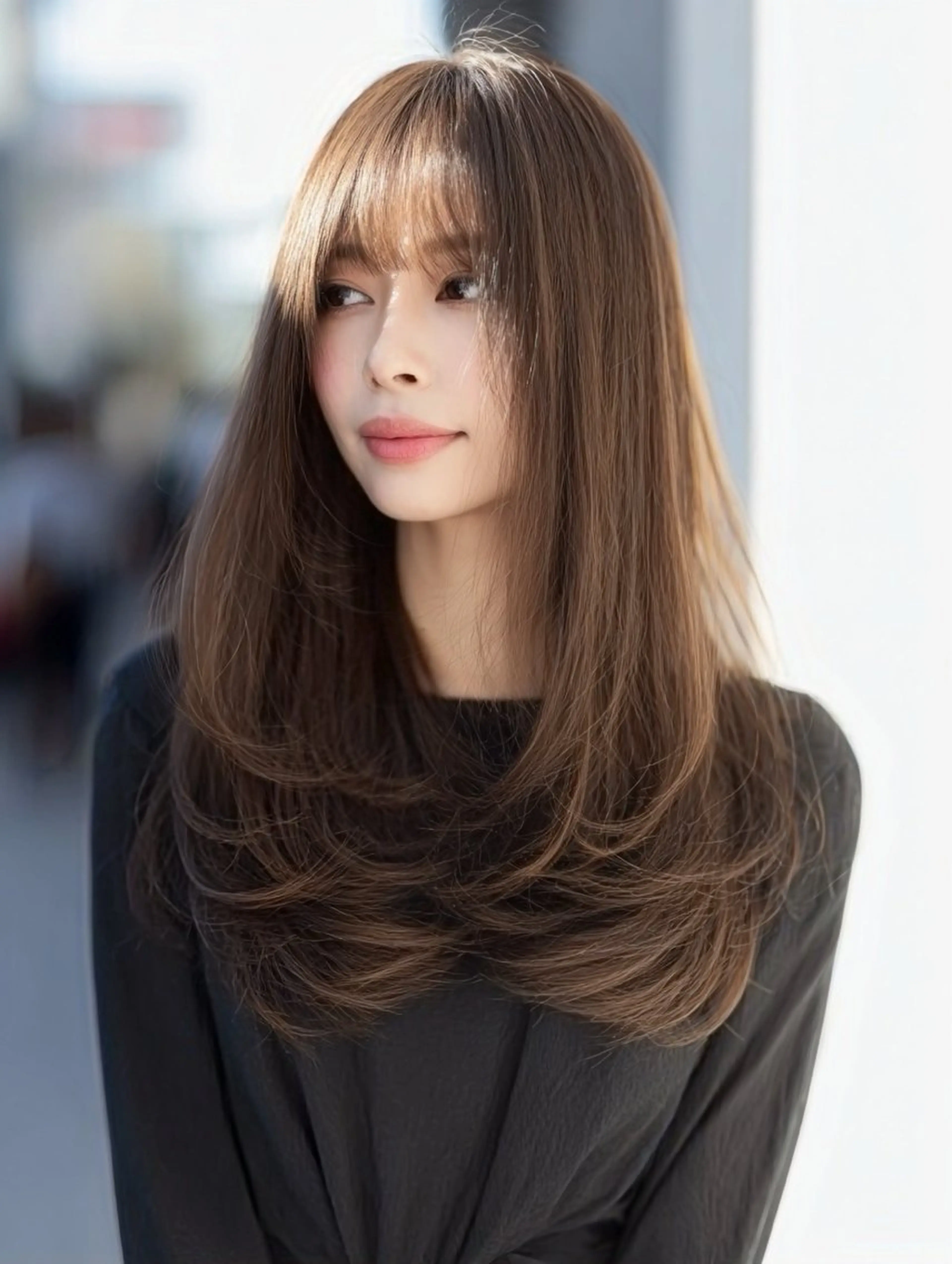 セミロング セミロングパーマ ハイレイヤー 韓国風ヘア レイヤーカット カット ヘアカラー トリートメント ✨毛髪診断で絶対綺麗 ✨美髪艶髪専門✨高浪のヘアスタイル