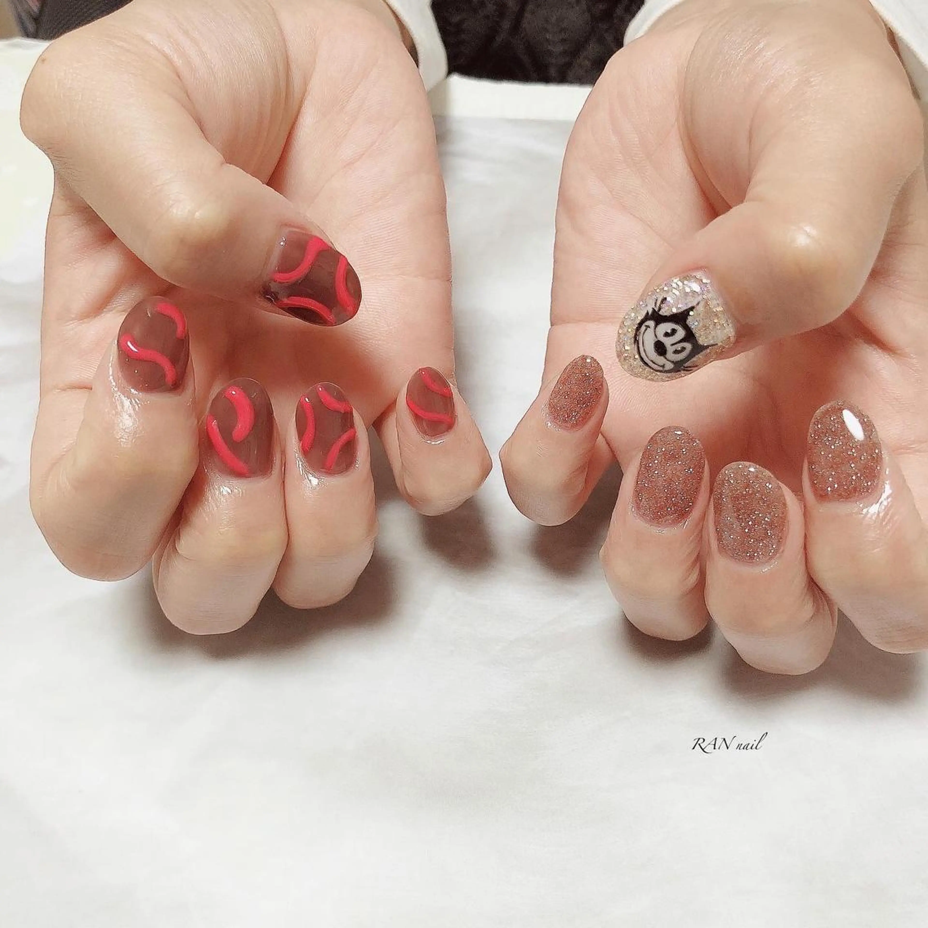 ネイル フラッシュネイル ジェルネイル ラメ(グリッター) オフィスネイル 冬ネイル RAN nail 〜ランネイル〜所属・RAN nailのネイルデザイン