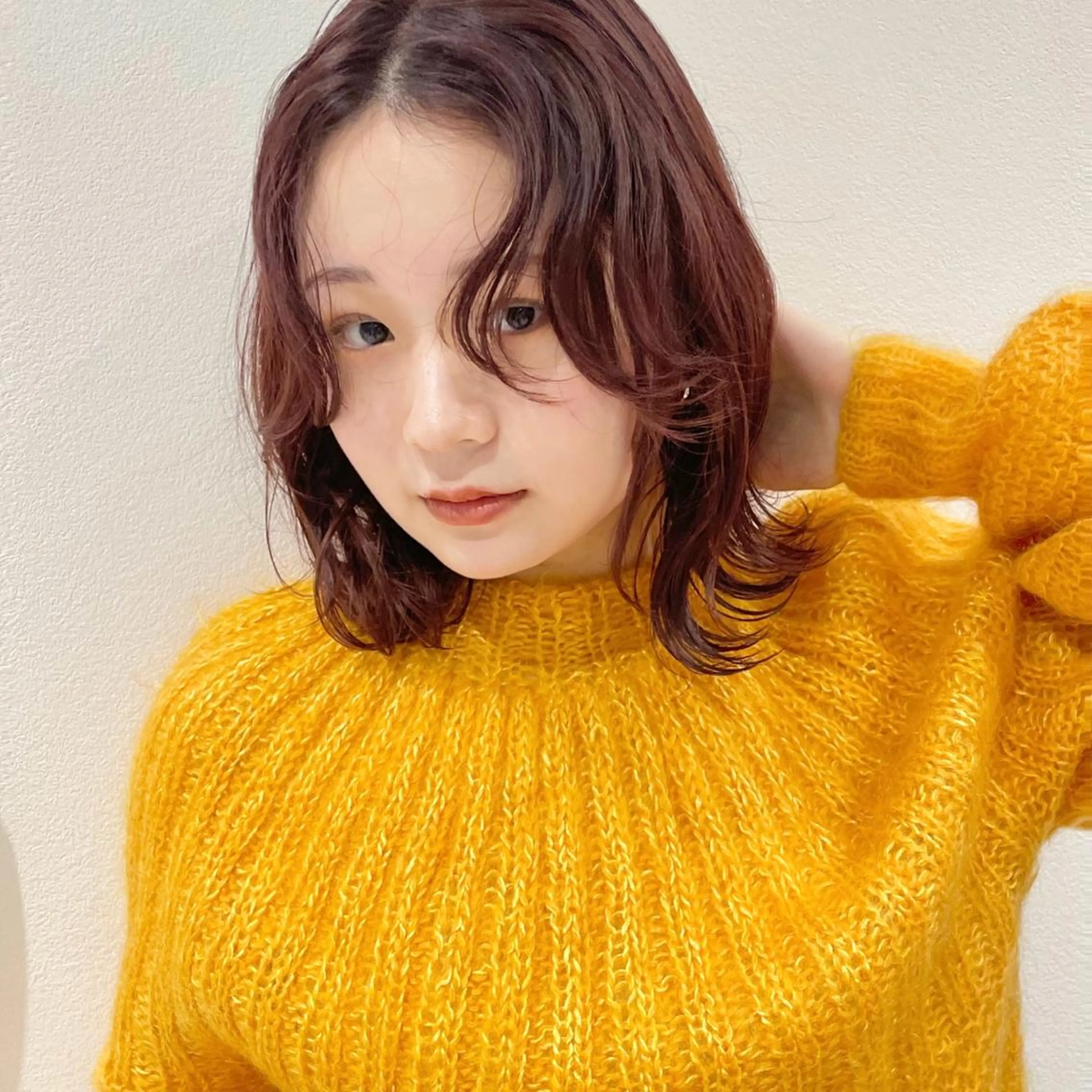ミディアム カラー カット ヘアカラー トリートメント 🍊暖色×顔周り 🍊cocoroのヘアスタイル