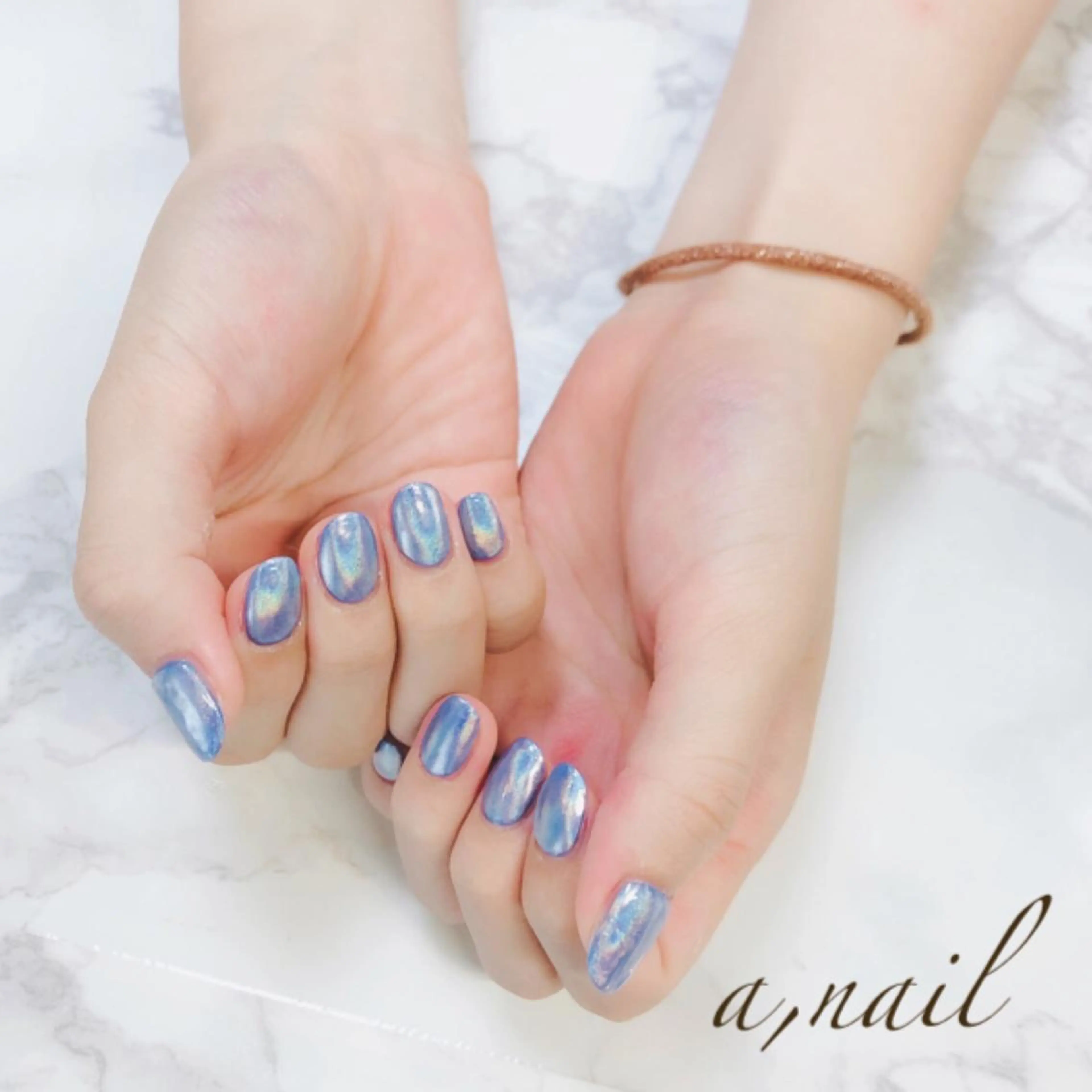 ネイル オーロラネイル フットネイル ジェルネイル グラデーション ラメ(グリッター) ネイルサロン エーネイルのネイルデザイン