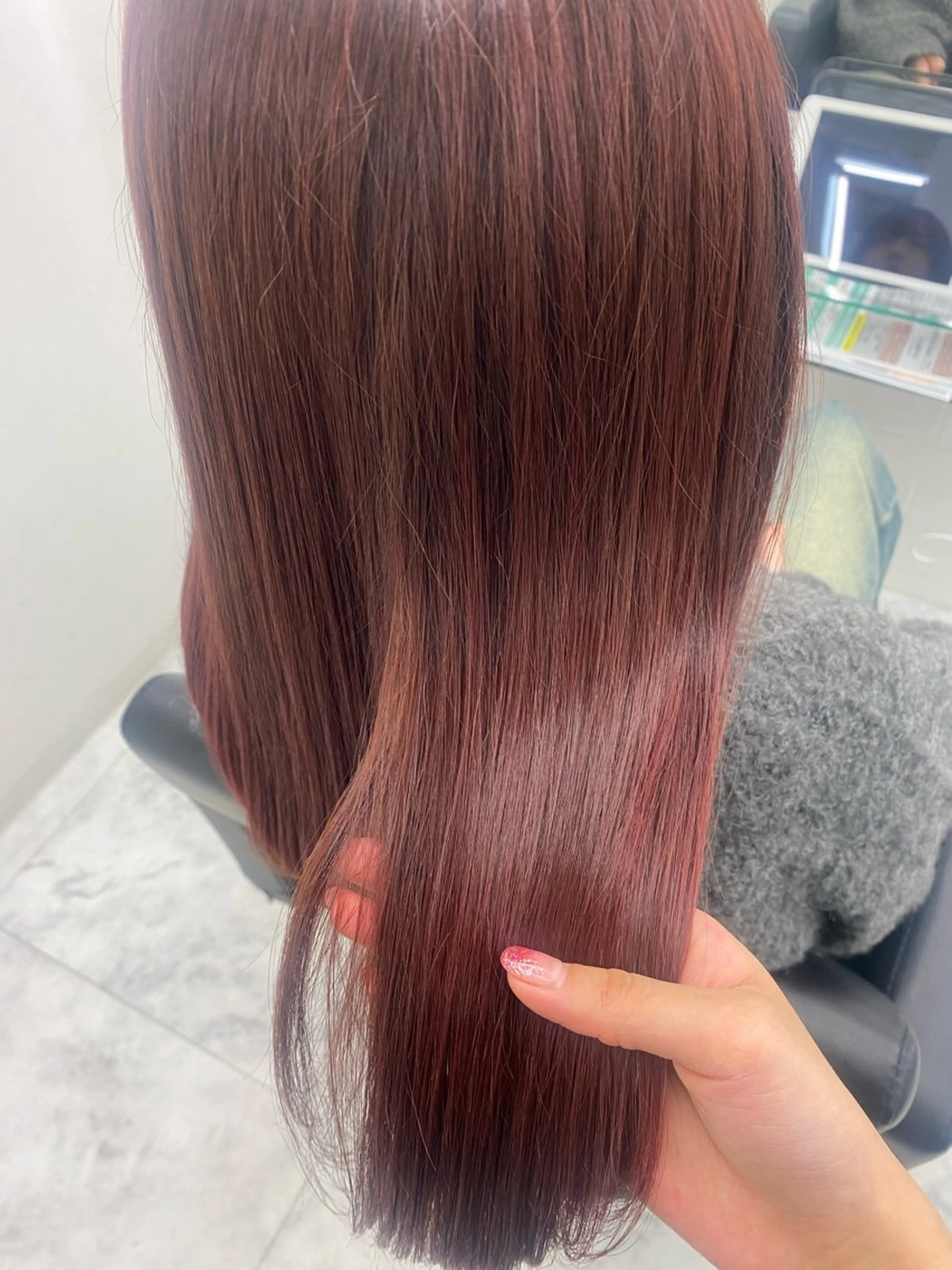 セミロング ピンクブラウン カット ヘアカラー トリートメント 髪質改善サロン🫧 セキチサトのヘアスタイル