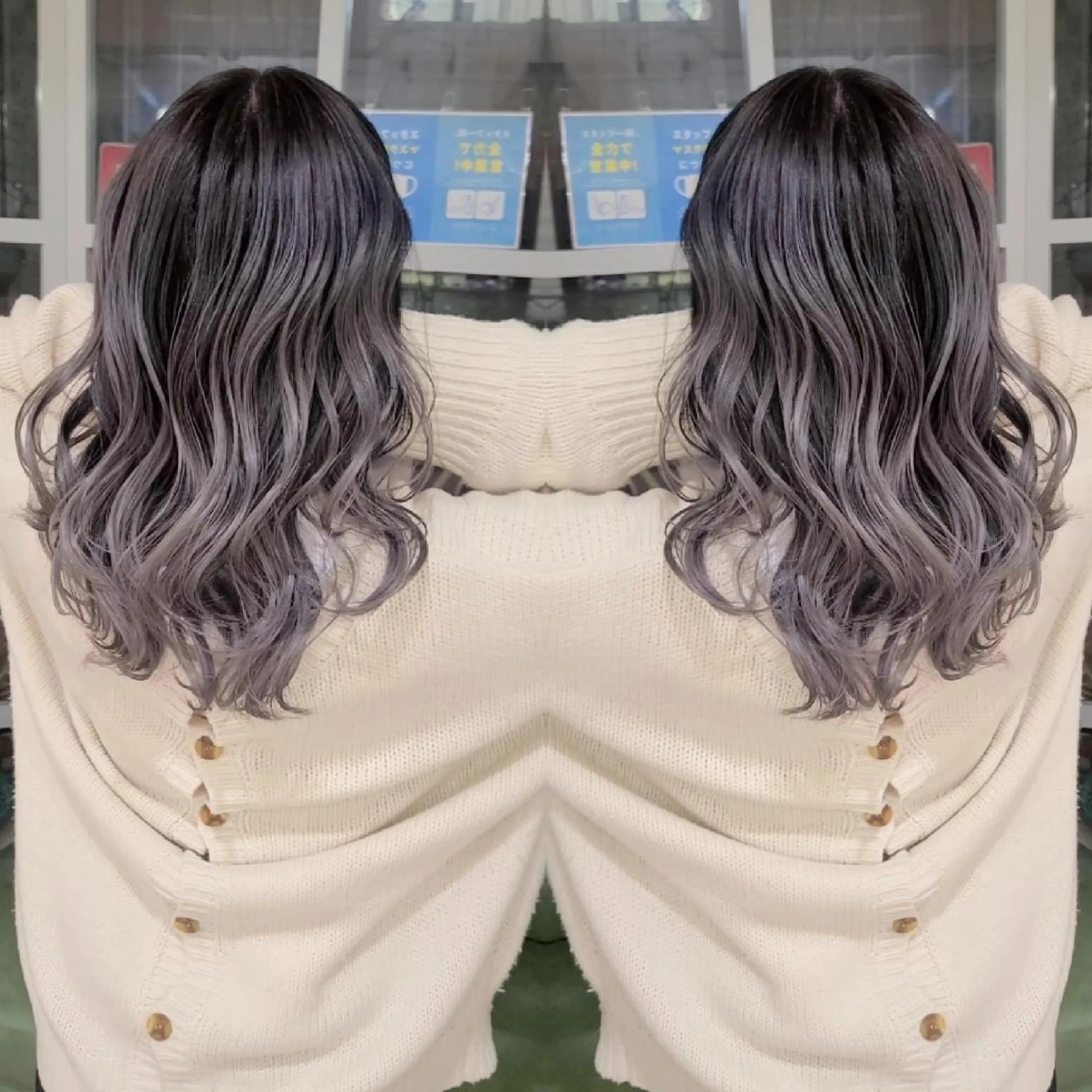 セミロング カラー cherie所属・バレイヤージュ/ ハイライト/大内格のヘアスタイル