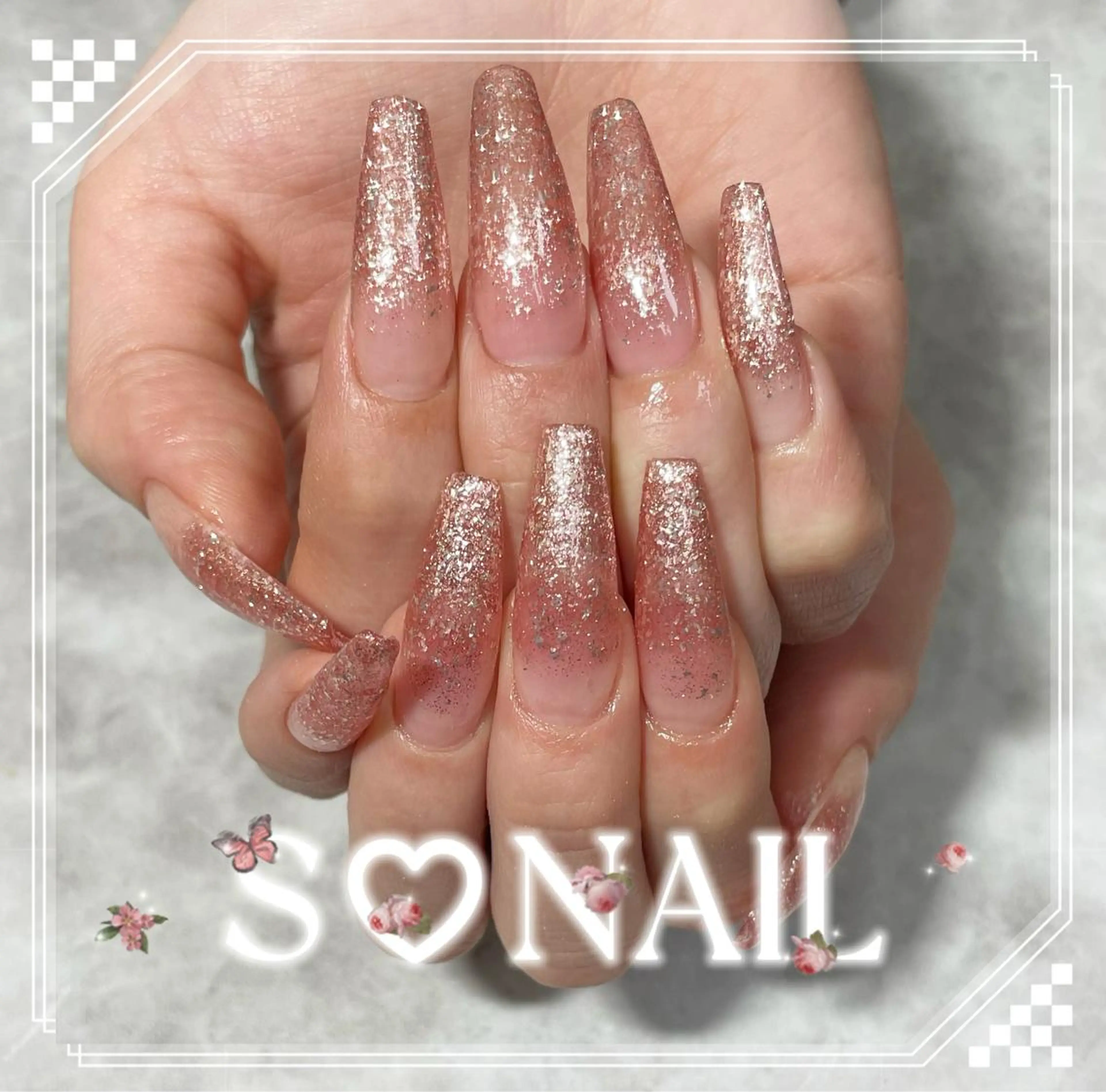ネイル グラデーション ラメ(グリッター) ラメグラデーション ハンドネイル S♡NAIL所属・S.NAIL Suuのネイルデザイン