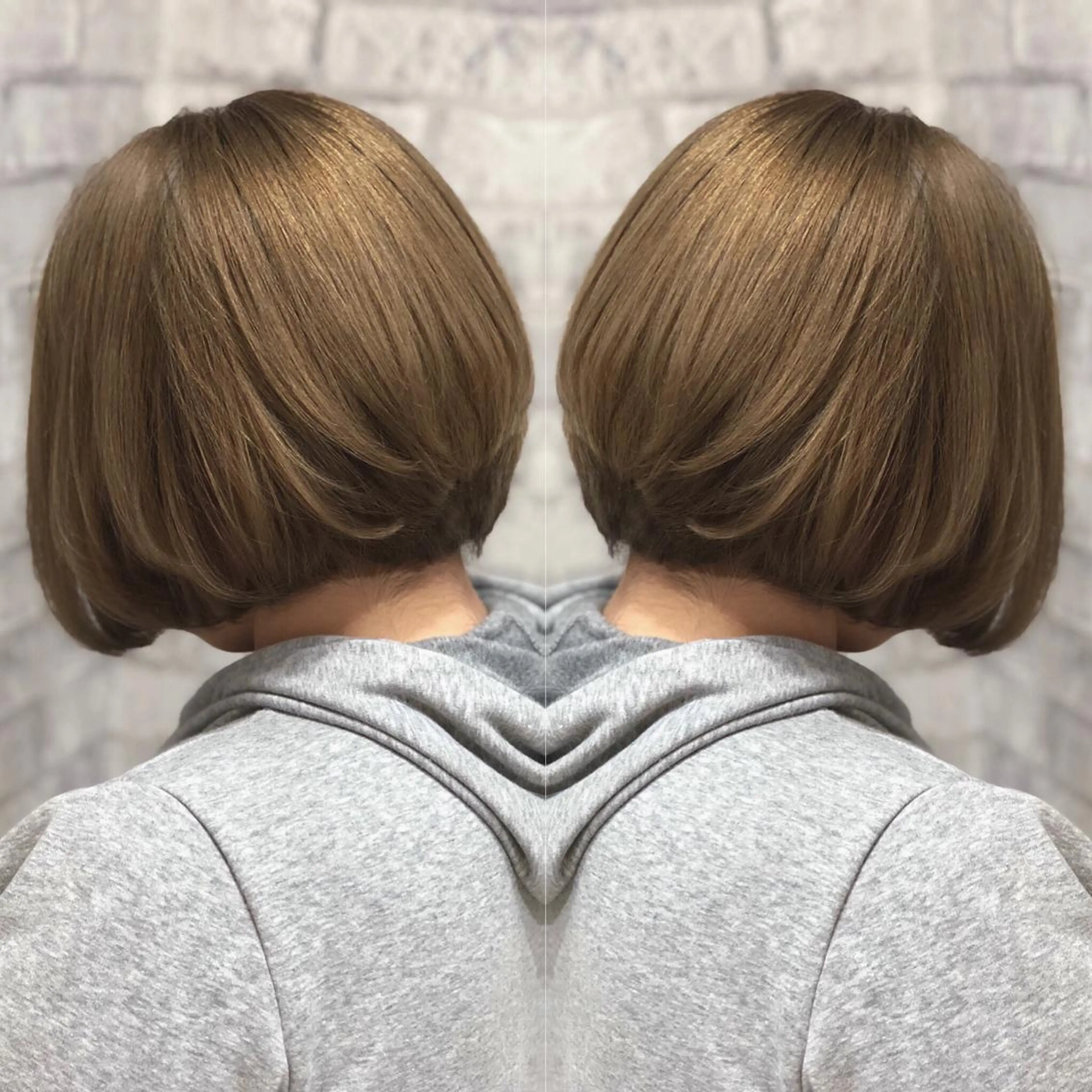 ショート カラー 前下がりボブ ベージュカラー ハイトーンカラー ハイトーンベージュ ボブ ヘアカラー トリートメント 秋山 幸太のヘアスタイル