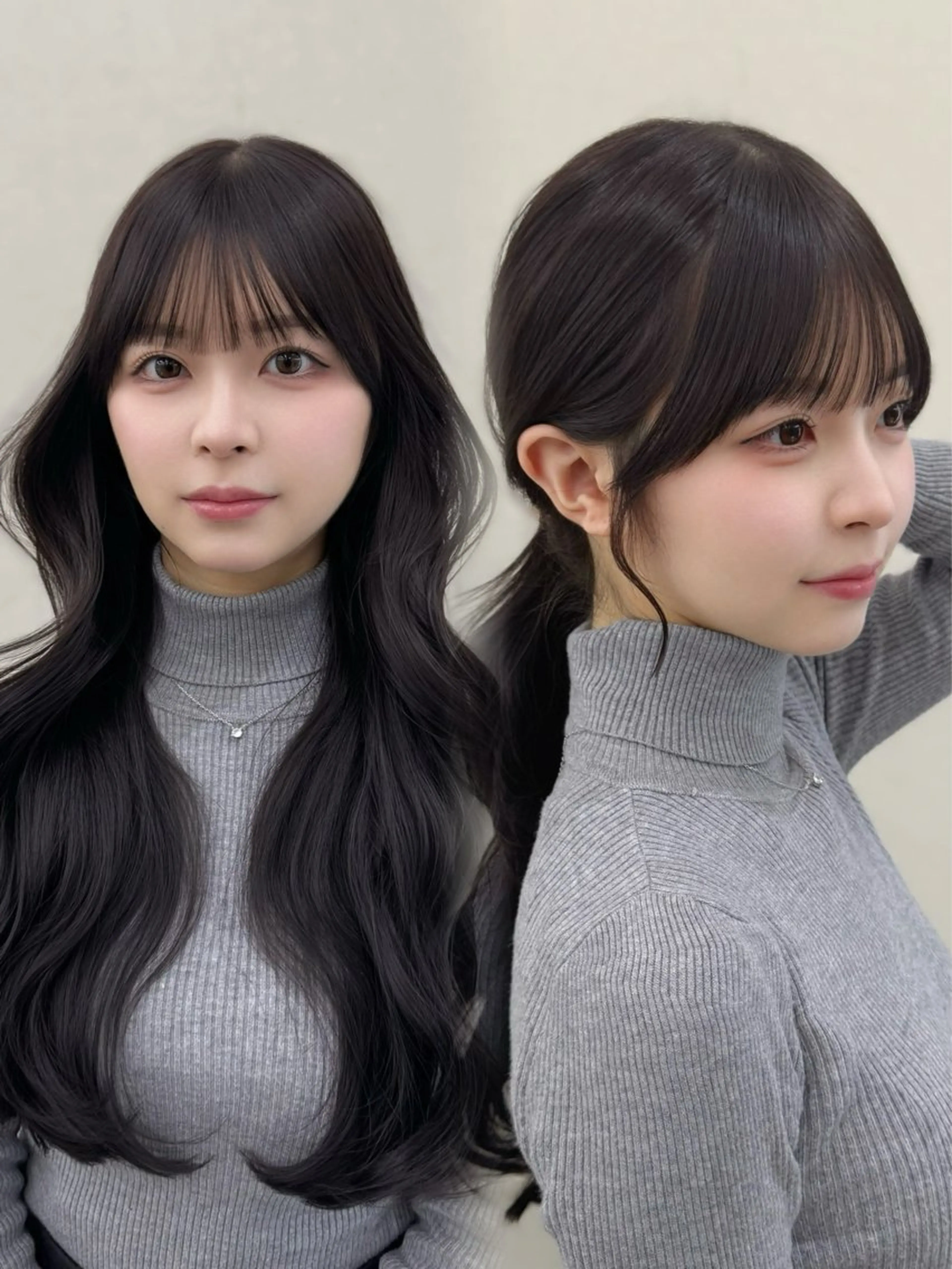 ロング カラー カット ヘアカラー COA GINZA 空也/前髪/顔まわりのヘアスタイル