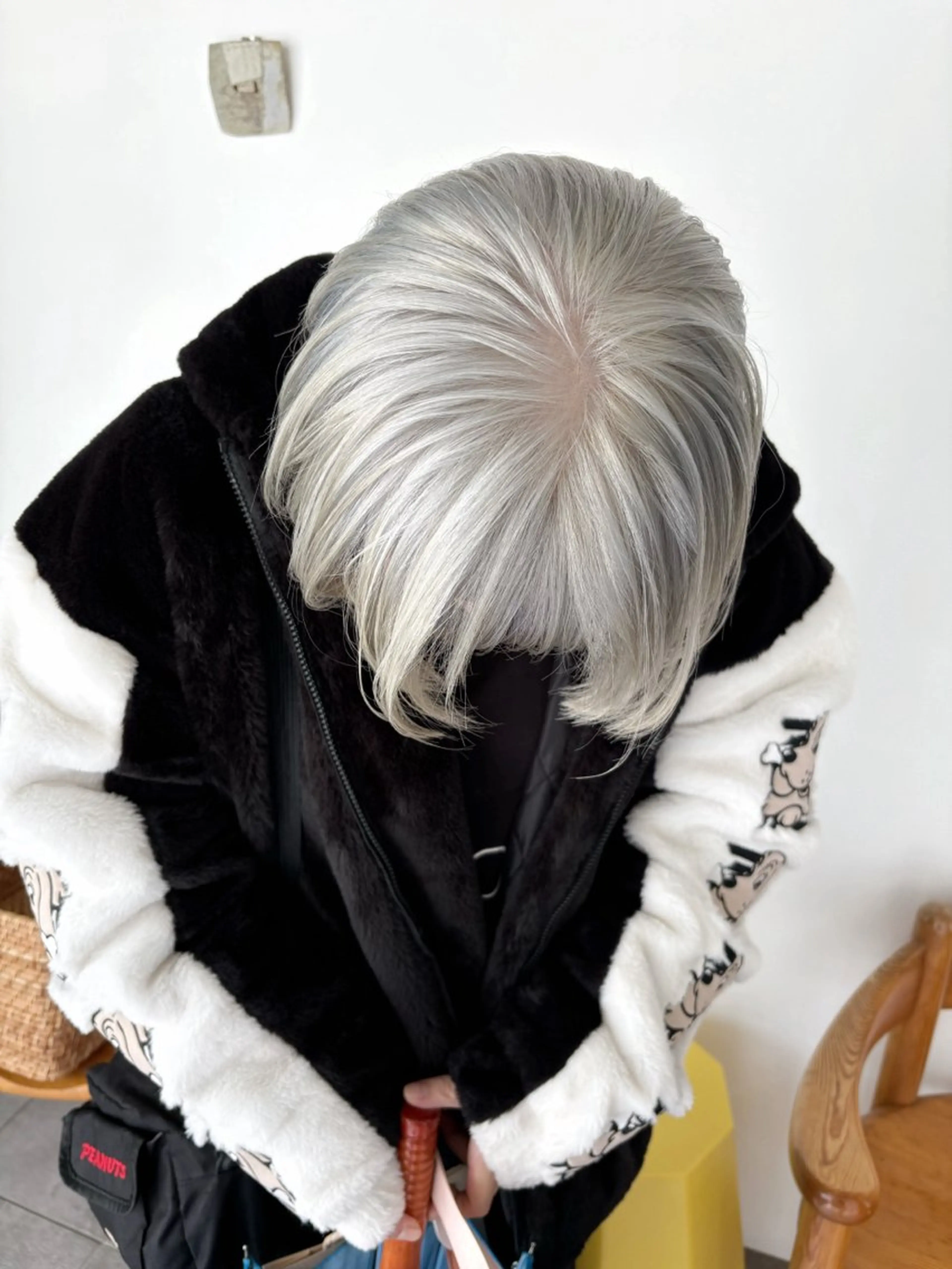 カラー ショート ブリーチ 透明感カラー デザインカラー ダブルカラー シルバー カット ヘアカラー mirai/レイヤー ボブ/ショートのヘアスタイル