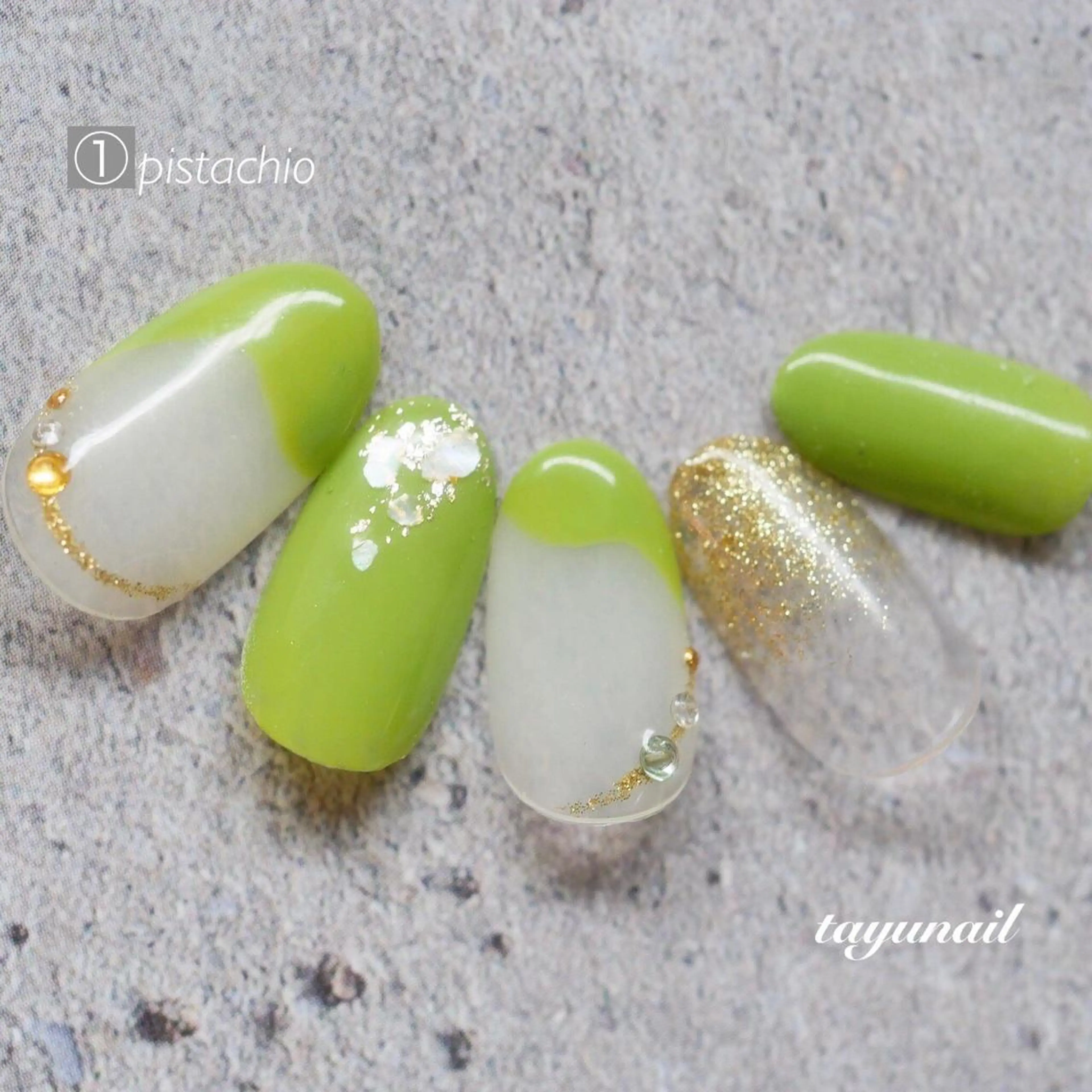 ネイル アートネイル ブルー ジェルネイル グリーン ワンカラーネイル ネイルサロン・ネイルスクール　たゆnail所属・ネイルサロン 【たゆnail】のネイルデザイン