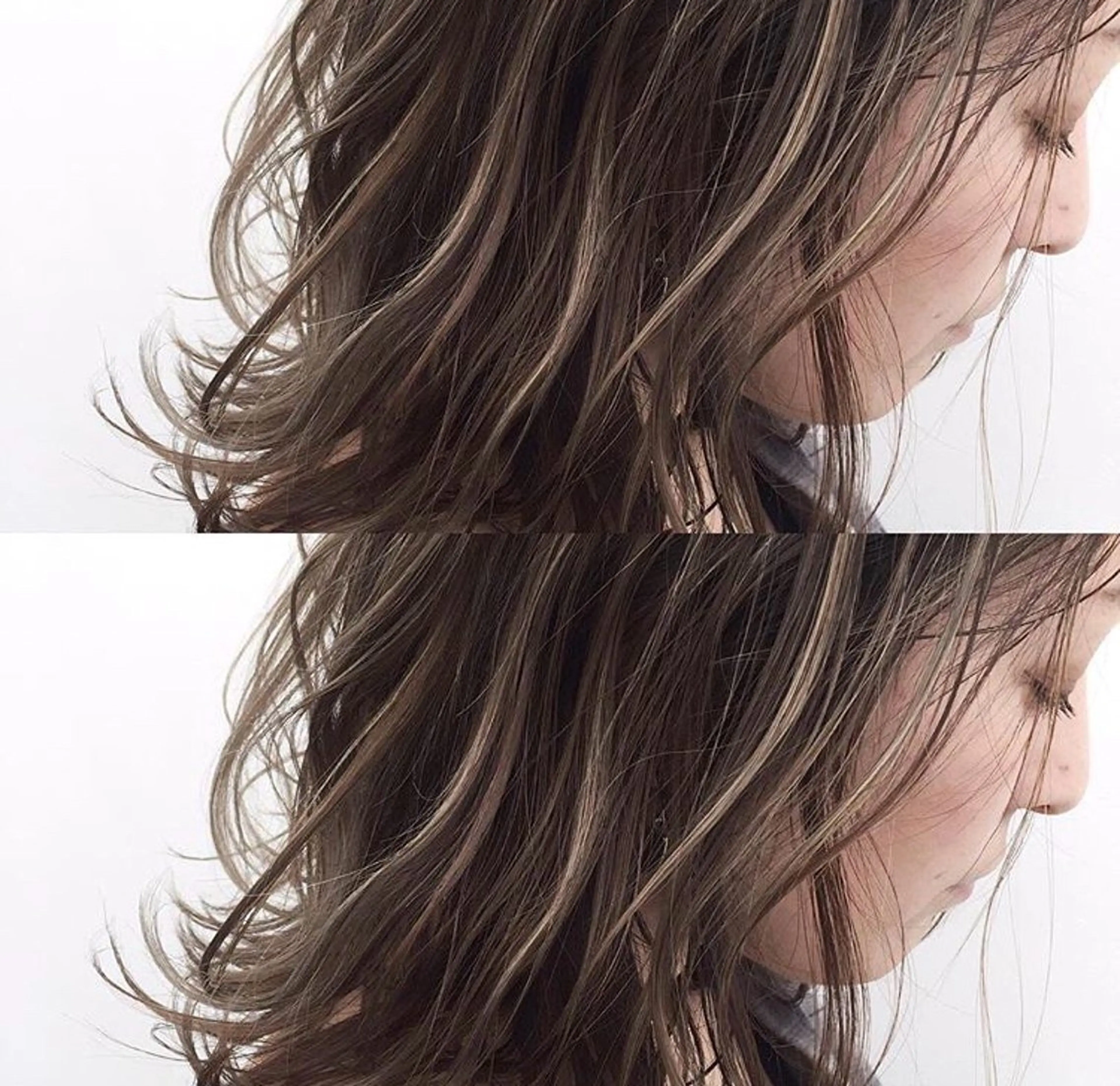 ミディアム ハイライト 山口生真 ✂︎小顔矯正カットのヘアスタイル