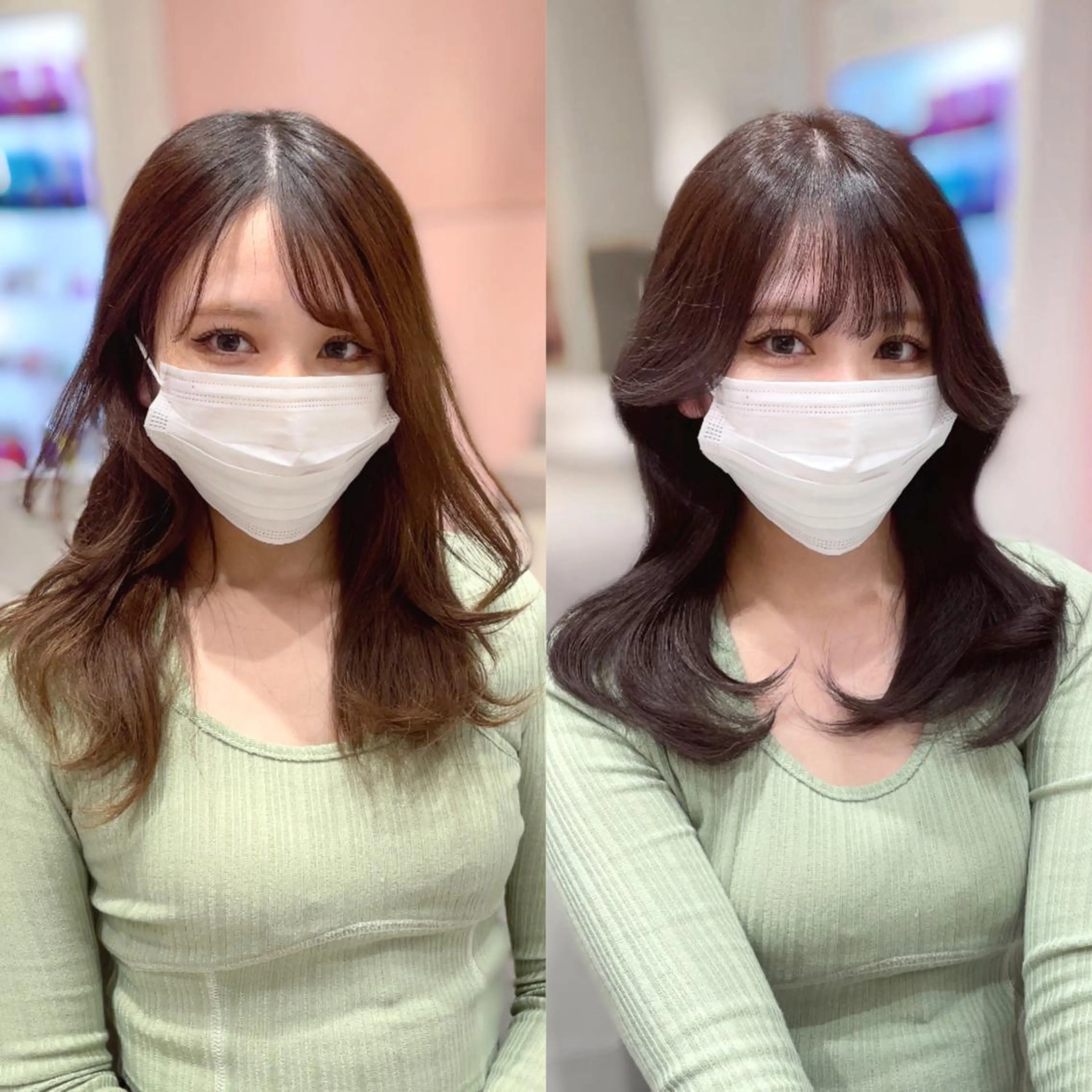 セミロング カラー ヘアアレンジ Toiro所属・🤎小顔レイヤー /ベージュ🤎友香のヘアスタイル