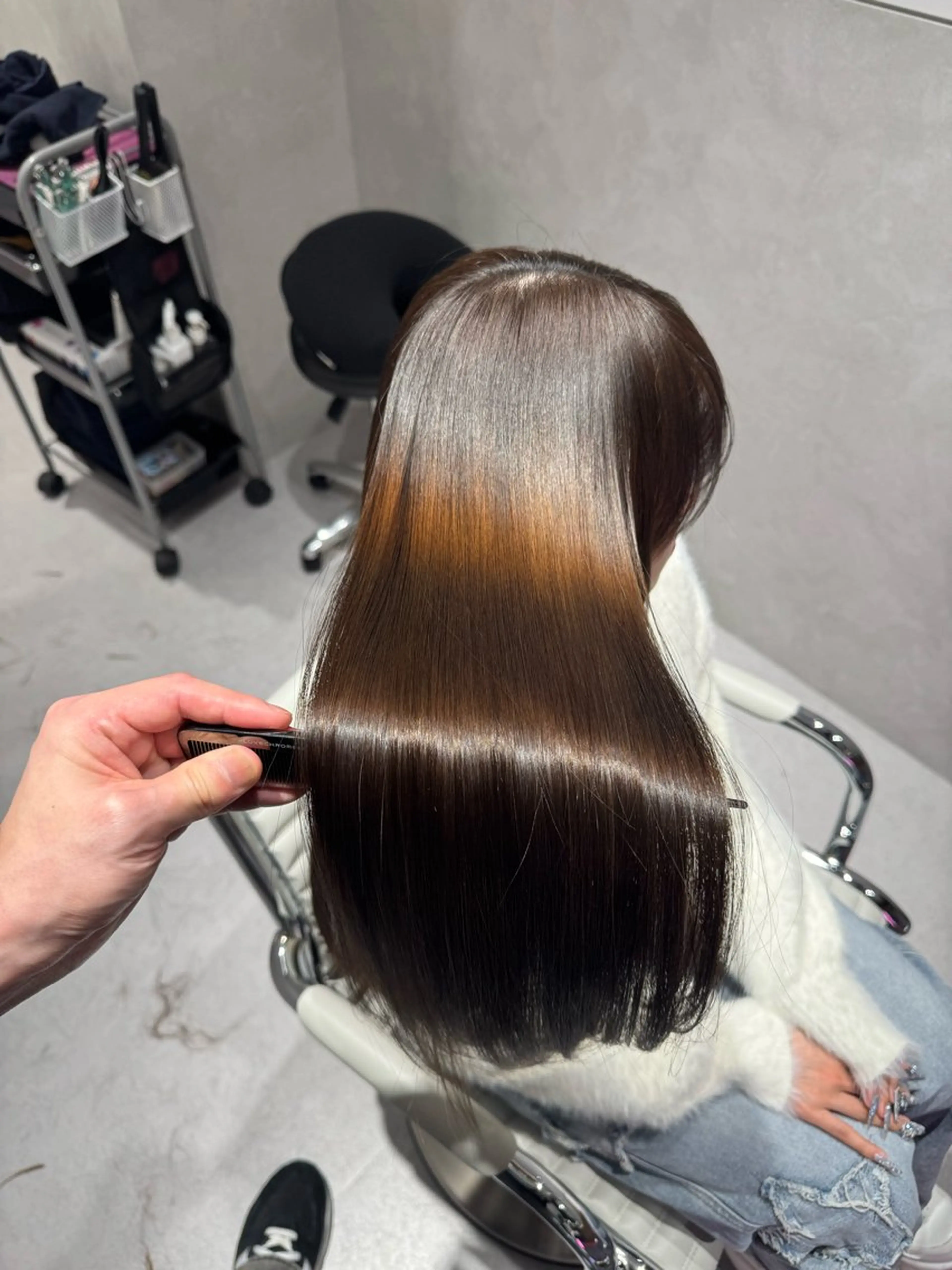 ロング 髪質改善 韓国風ヘア 縮毛矯正 SALOWIN east店6F所属・TAKUMI 【美髪特化】のヘアスタイル