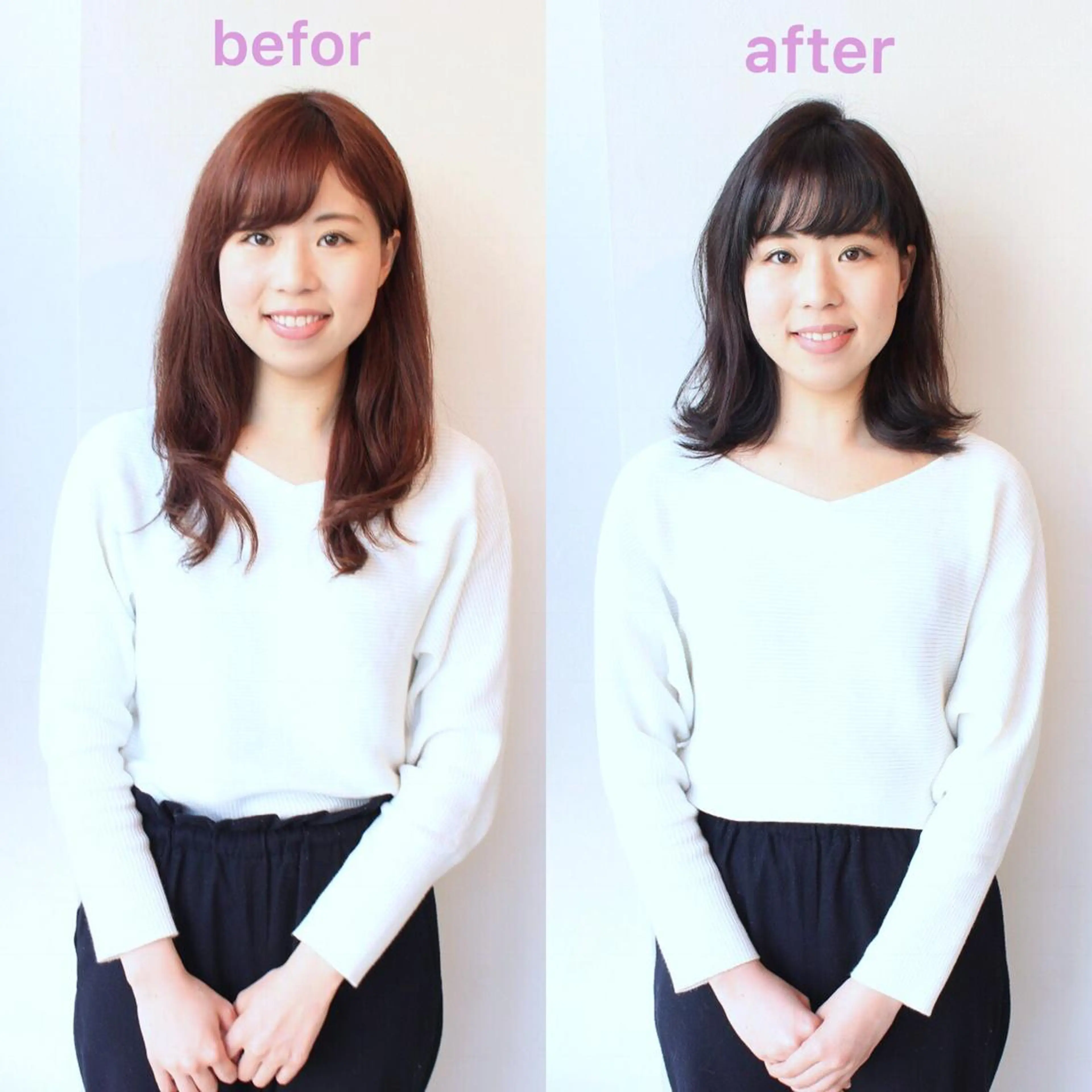 ミディアム 河野 薫のヘアスタイル