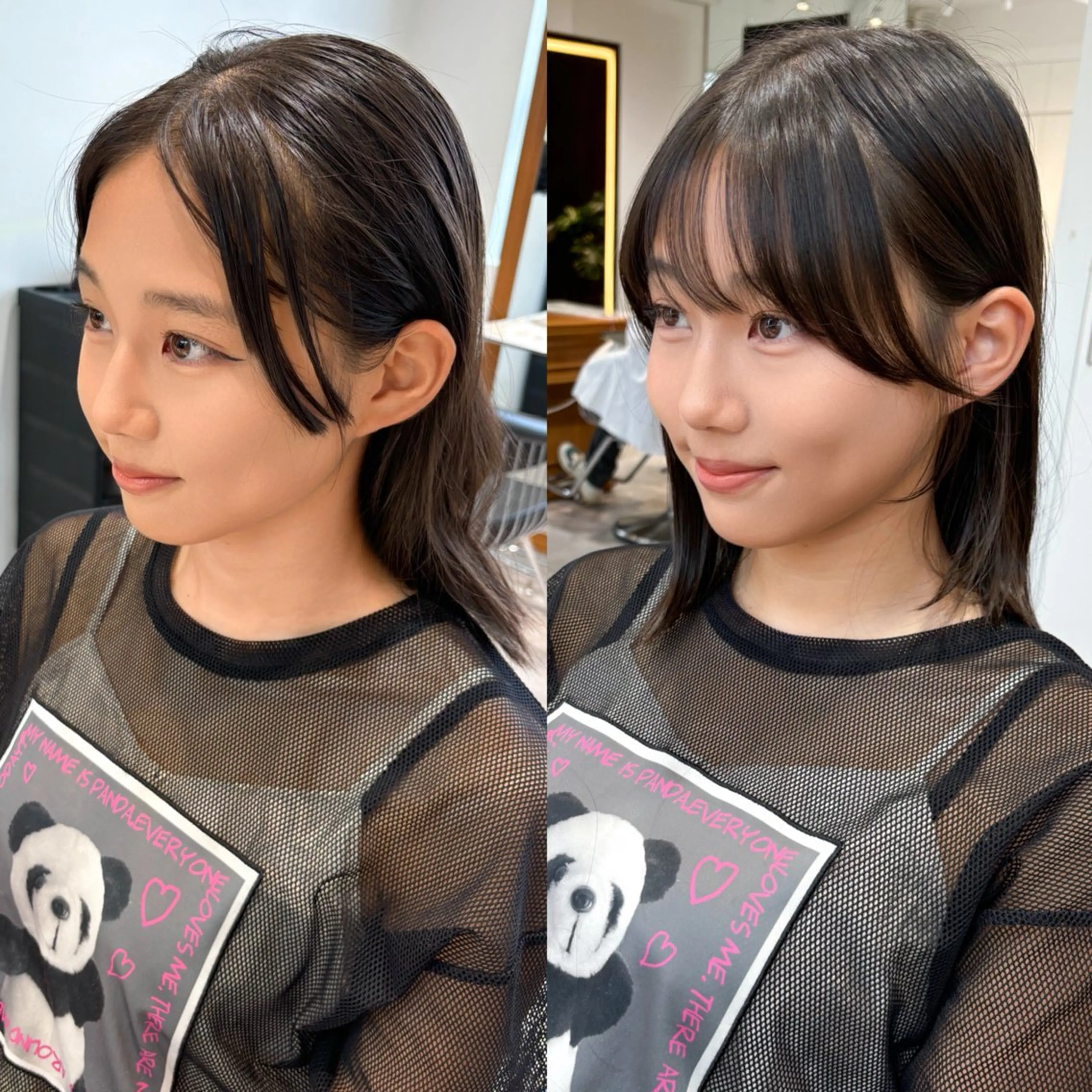 ミディアム カット 原宿/韓国レイヤー ボブ/顔周りYasuのヘアスタイル