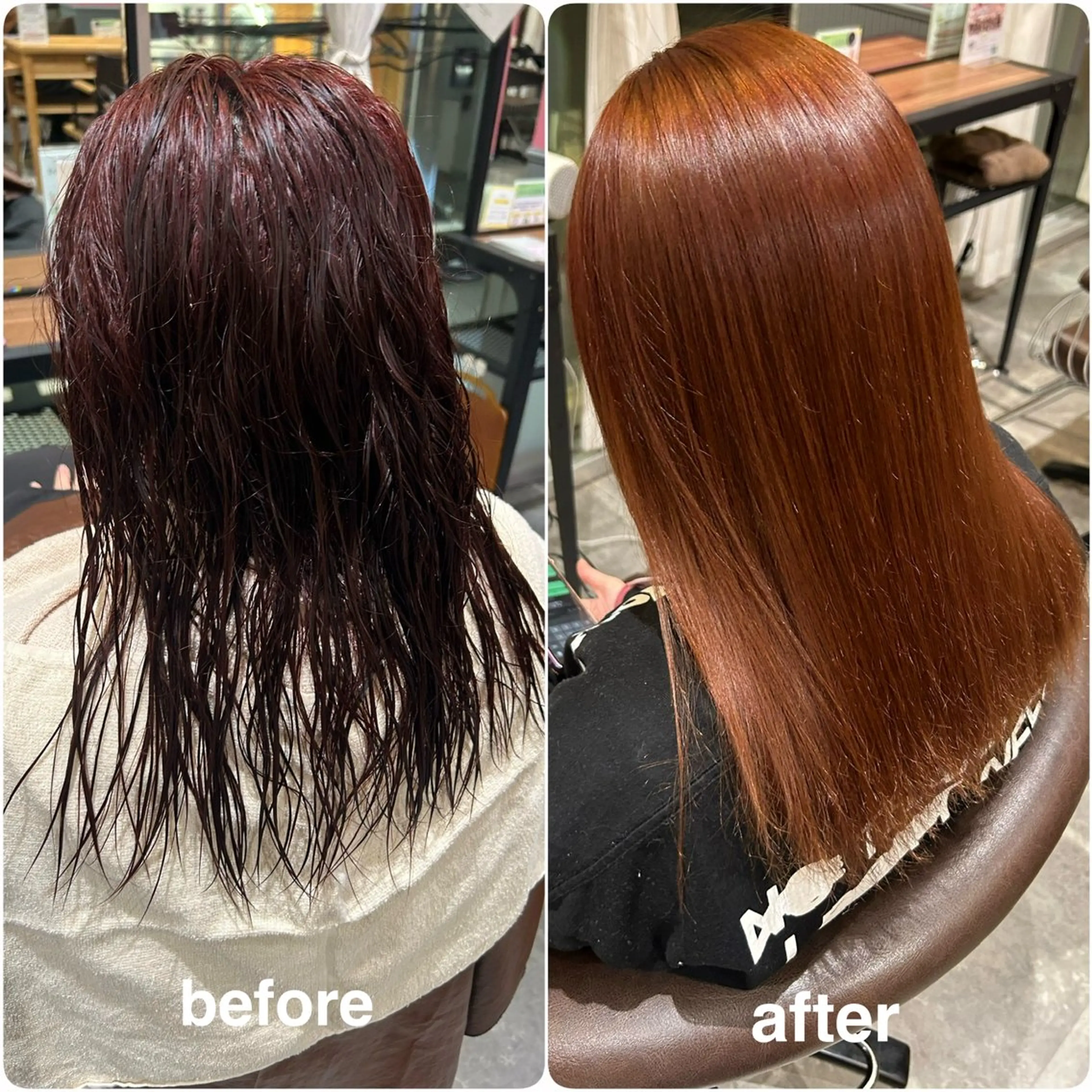 セミロング 酸性ストレート 縮毛矯正 LaBless うえのあかねのヘアスタイル