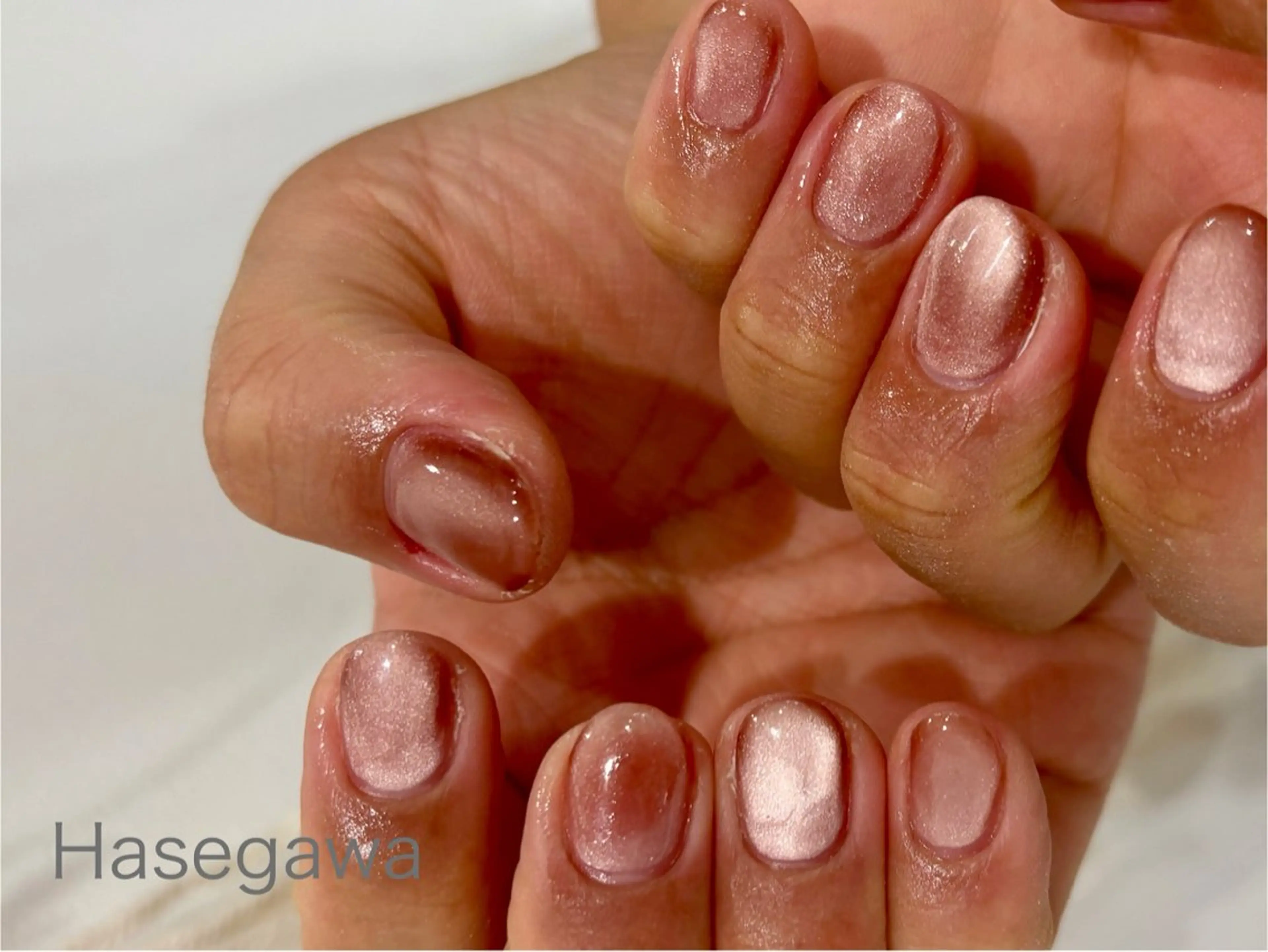 ネイル オレンジ ハンドネイル DROP所属・DROP 長谷川のネイルデザイン