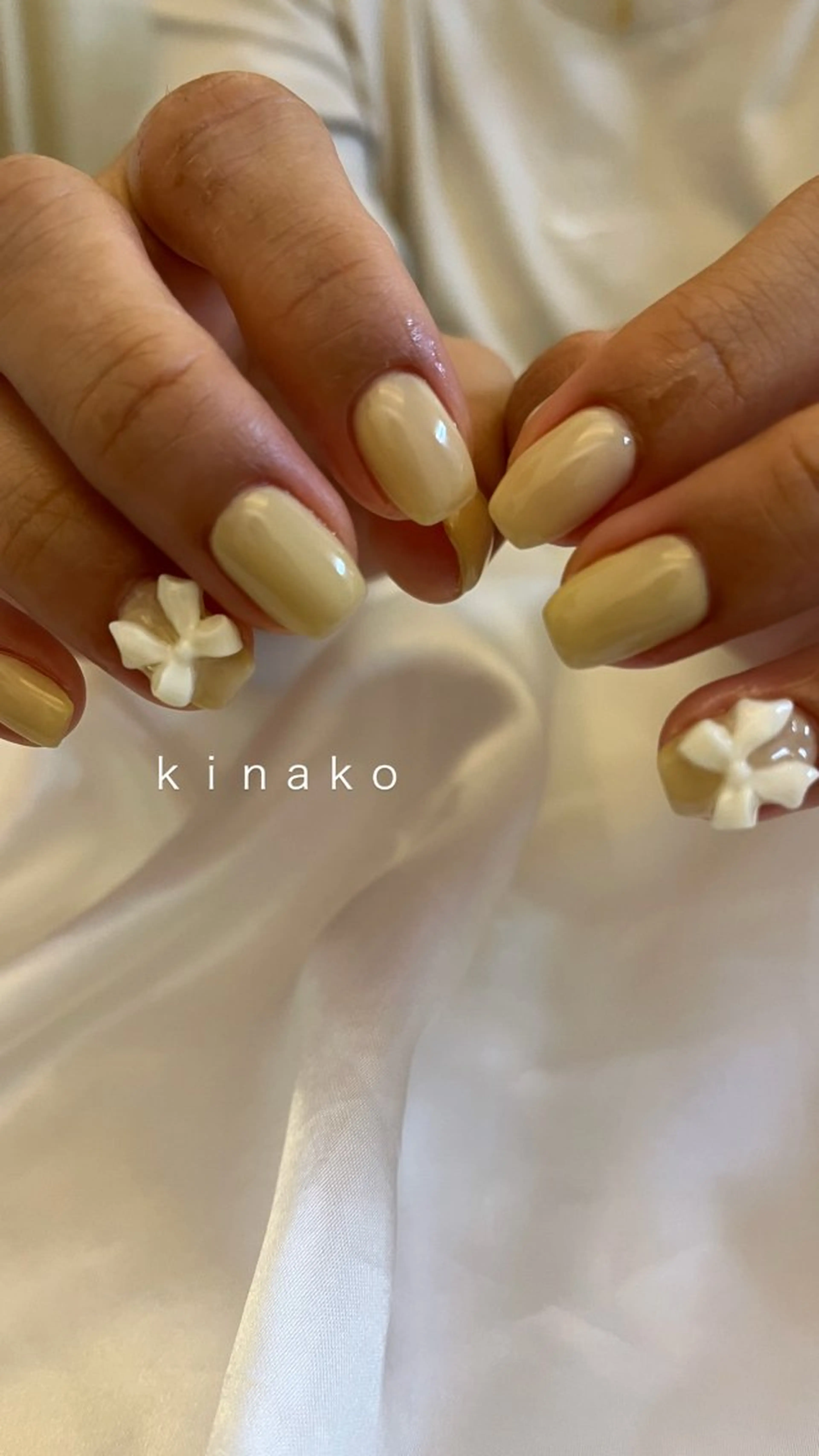 ネイル リボン ハンドネイル Atelier818所属・西銘 りほのネイルデザイン