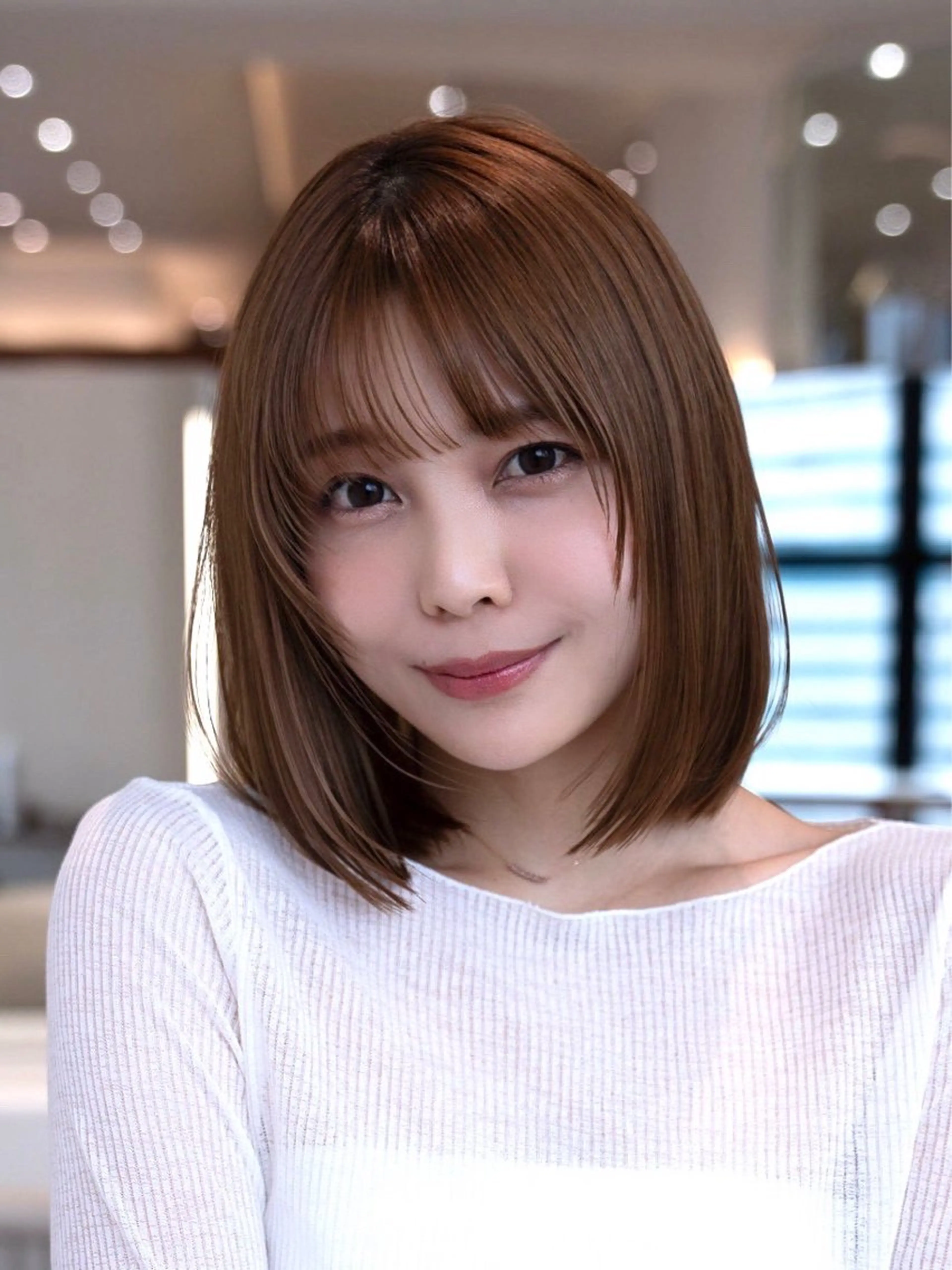 ミディアム カラー 渋谷/レイヤーボブ・ 韓国ボブ特化/楓のヘアスタイル