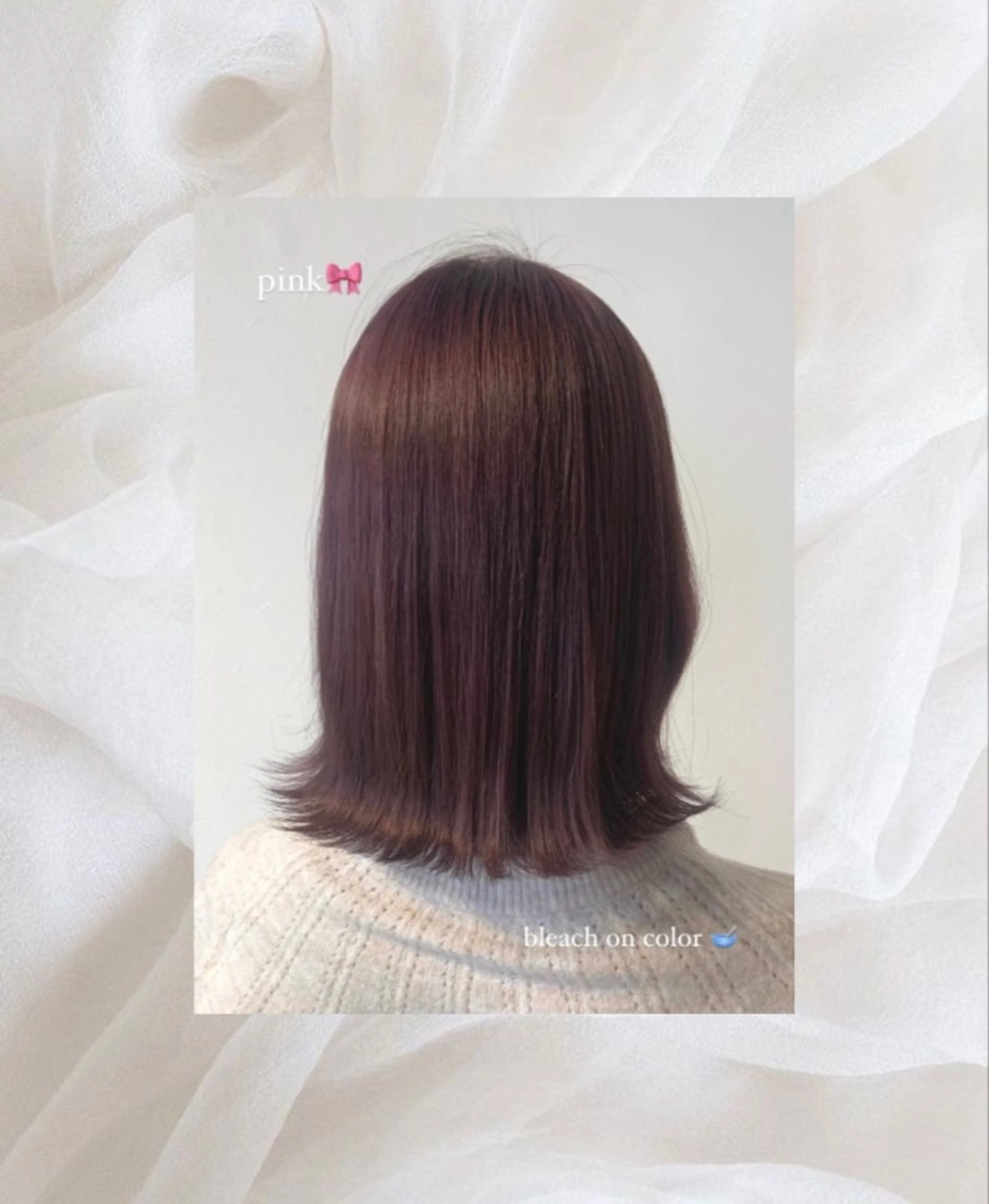 ミディアム カラー ブリーチ 透明感カラー ダブルカラー ブリーチなしカラー ピンクカラー annuy MIHANAのヘアスタイル