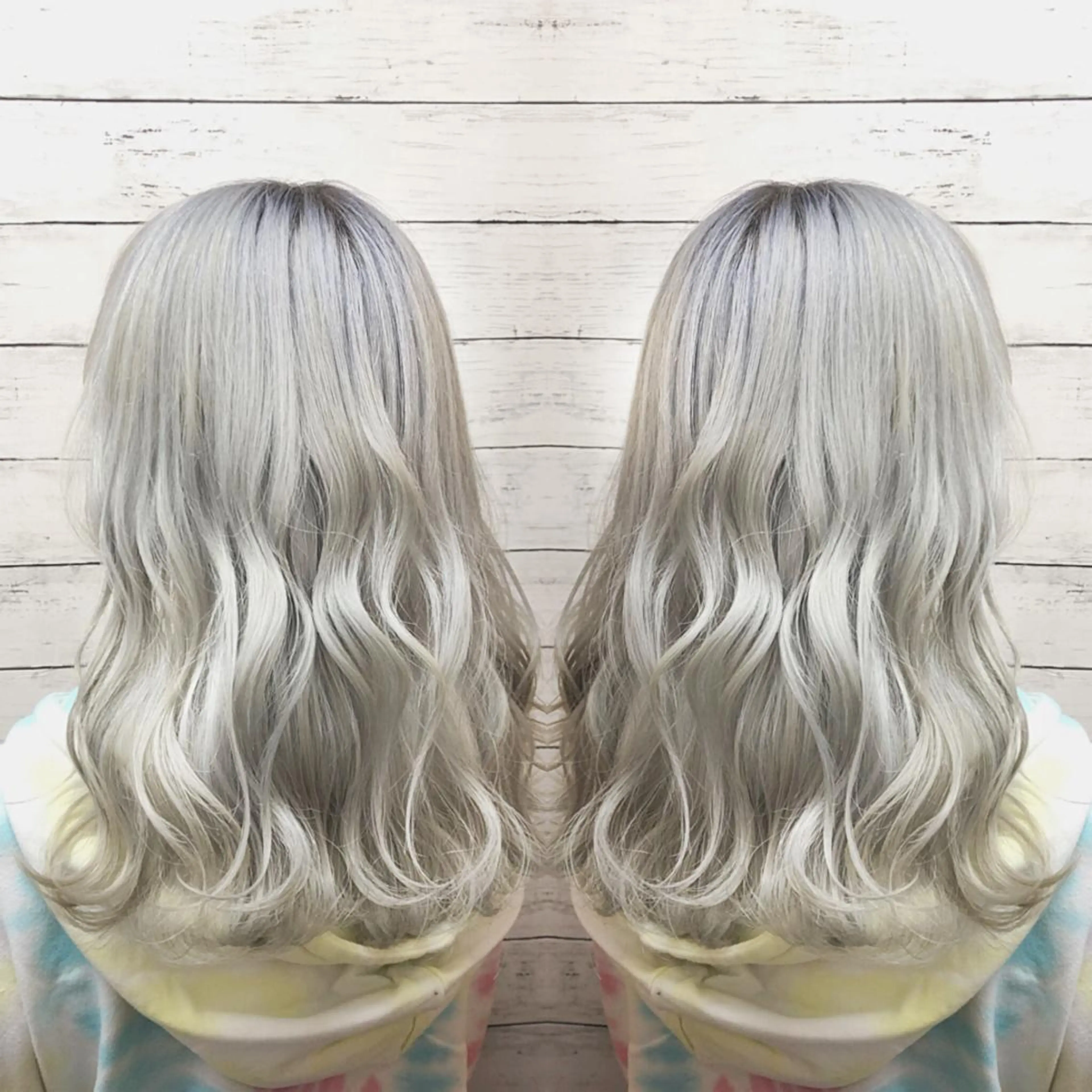 セミロング カラー ブリーチ 韓国ヘア🤍髪質改善 🇰🇷AKANEのヘアスタイル