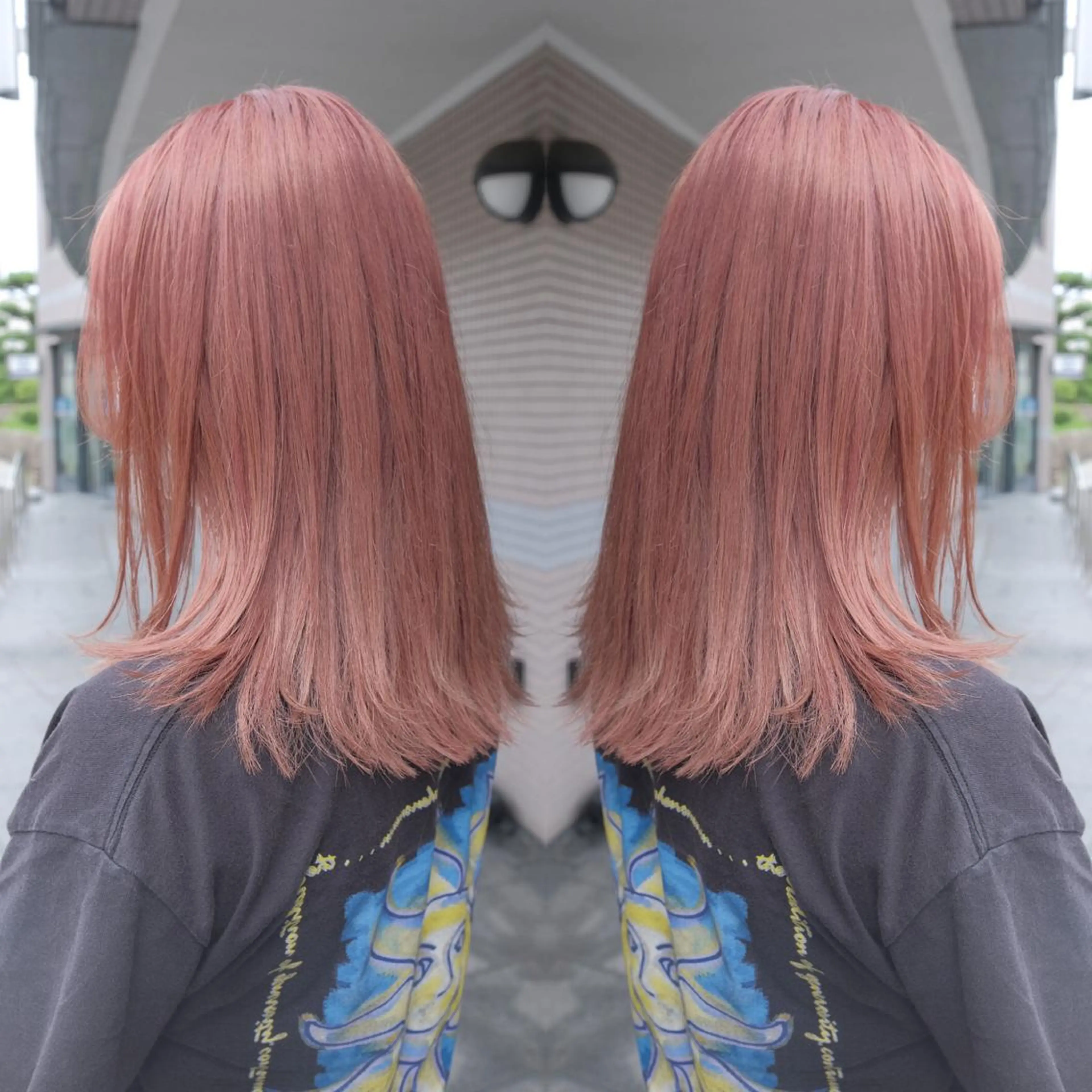 ミディアム カラー ヘアアレンジ ベージュカラー 透明感カラー ピンクカラー ピンクベージュ ヘアカラー トリートメント 竹内啓太 ボブのヘアスタイル