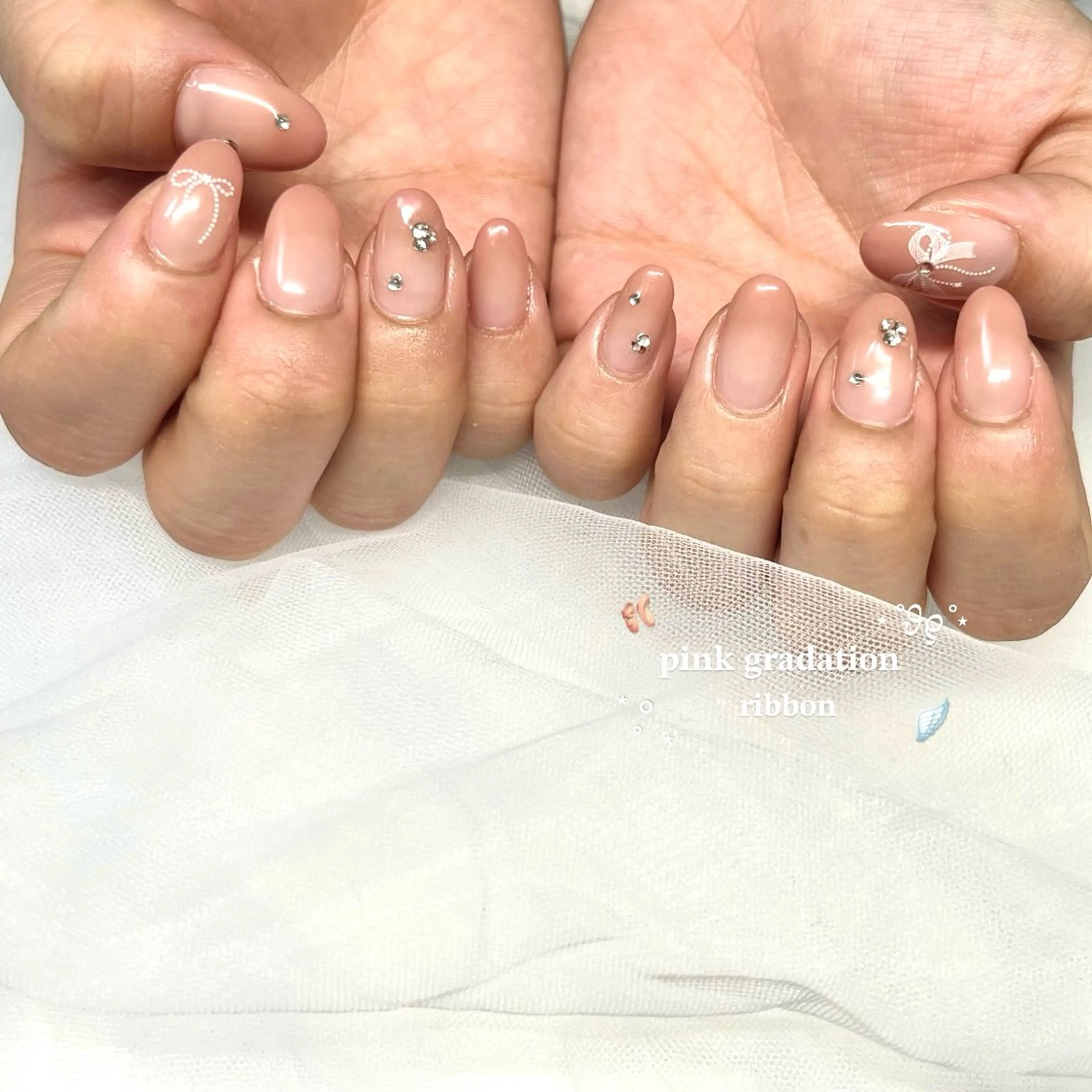 ネイル 長さ出し フラッシュネイル ジェルネイル グラデーション マグネットネイル 🌷Gemini nami🌷のネイルデザイン