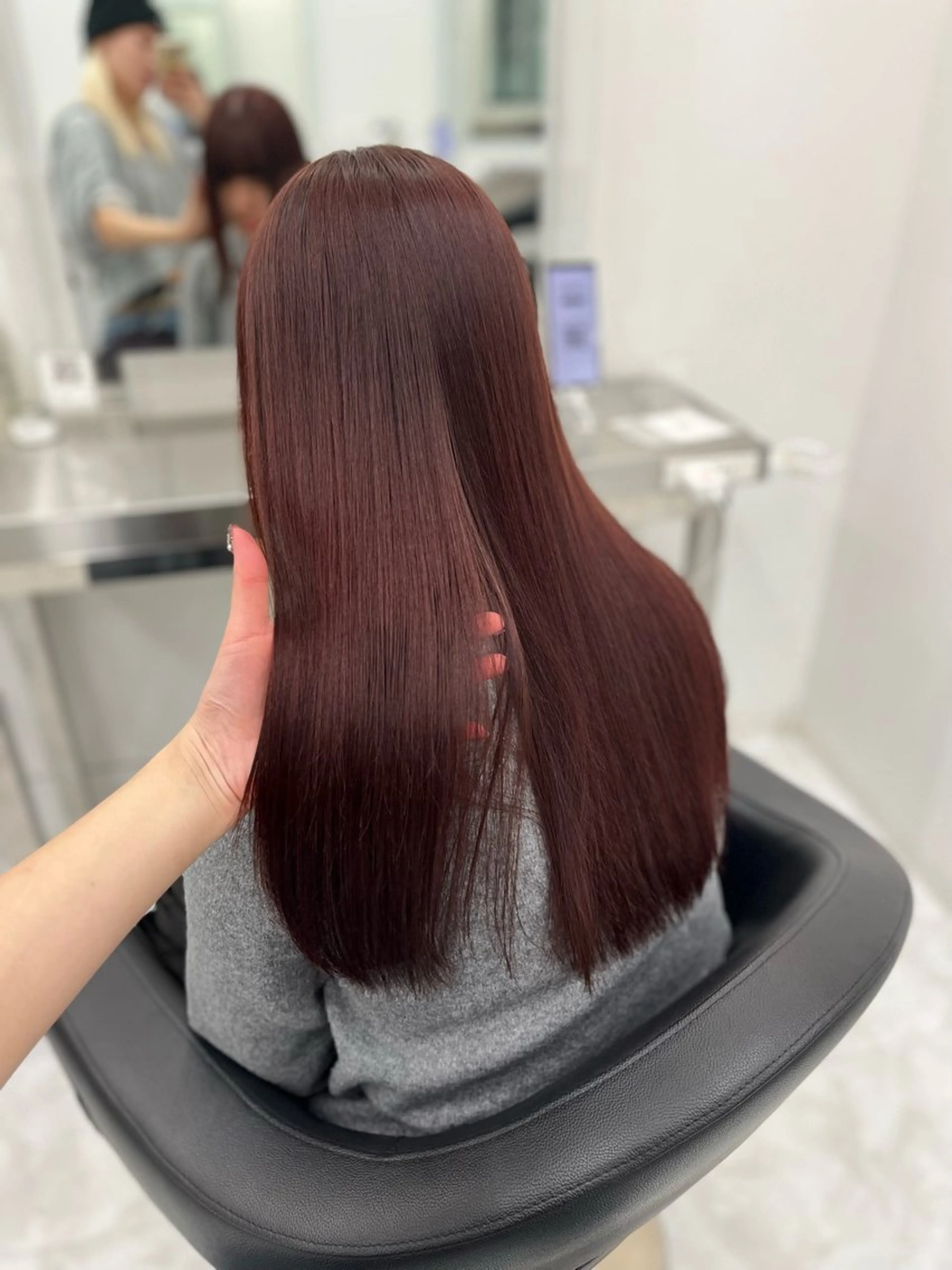 ロング ヘアカラー トリートメント 💗韓国暖色ヘア NO.1💗🪽のヘアスタイル