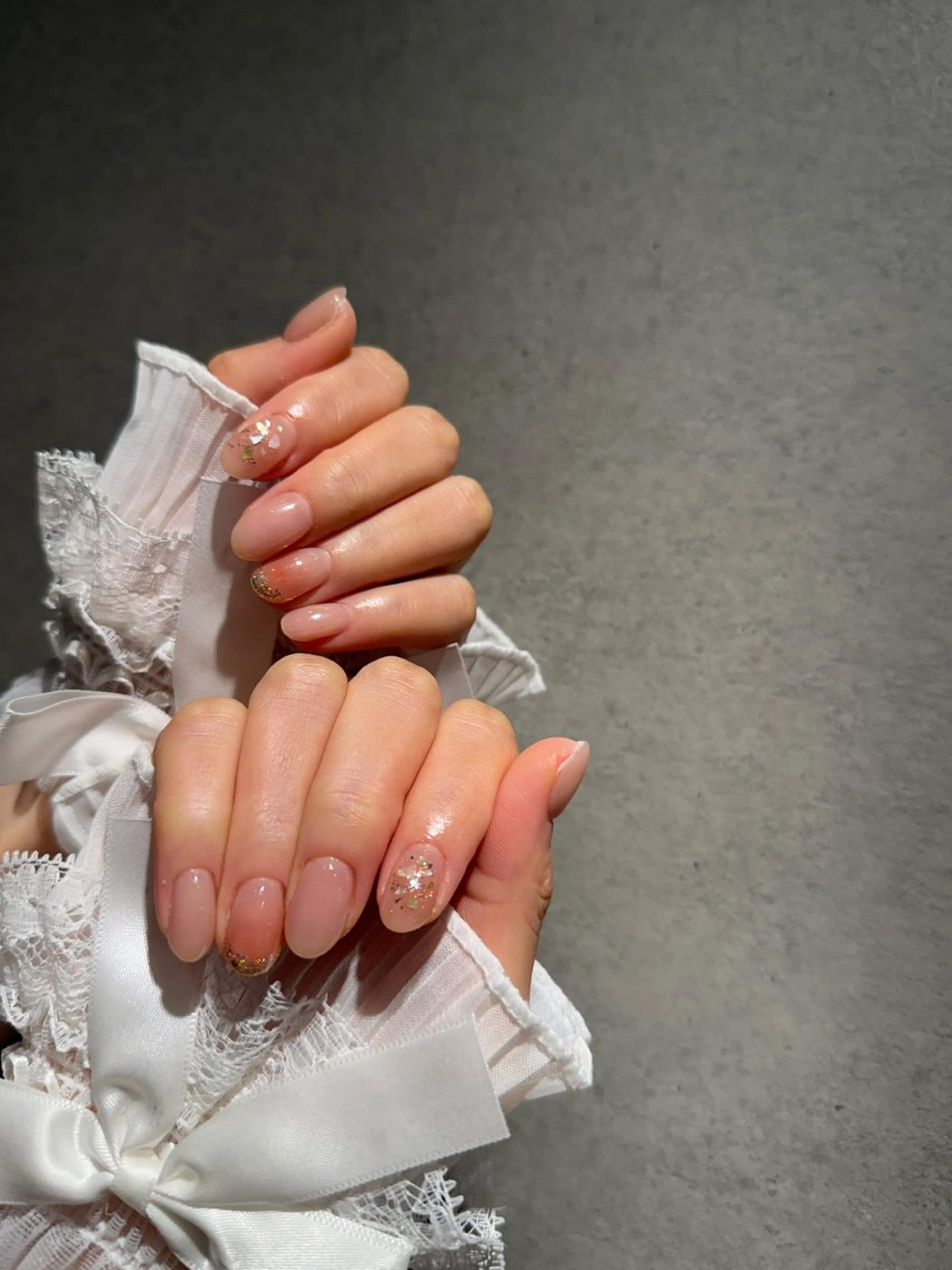 ネイル I-nailロング /ワンホン/キラキラのネイルデザイン