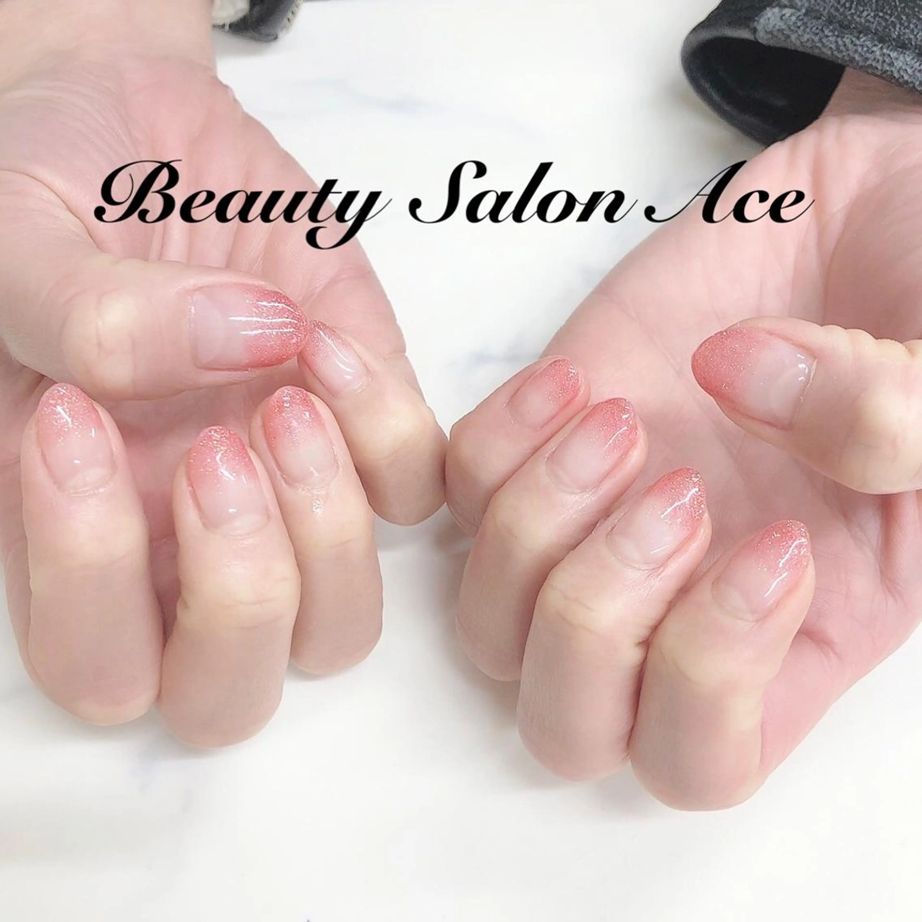 ネイル アートネイル 長さ出し ジェルネイル グラデーション ラメ(グリッター) Beauty Salon Ace（ネイルサロン　エース）所属・池袋フィルイン Ace♡長さだしのネイルデザイン