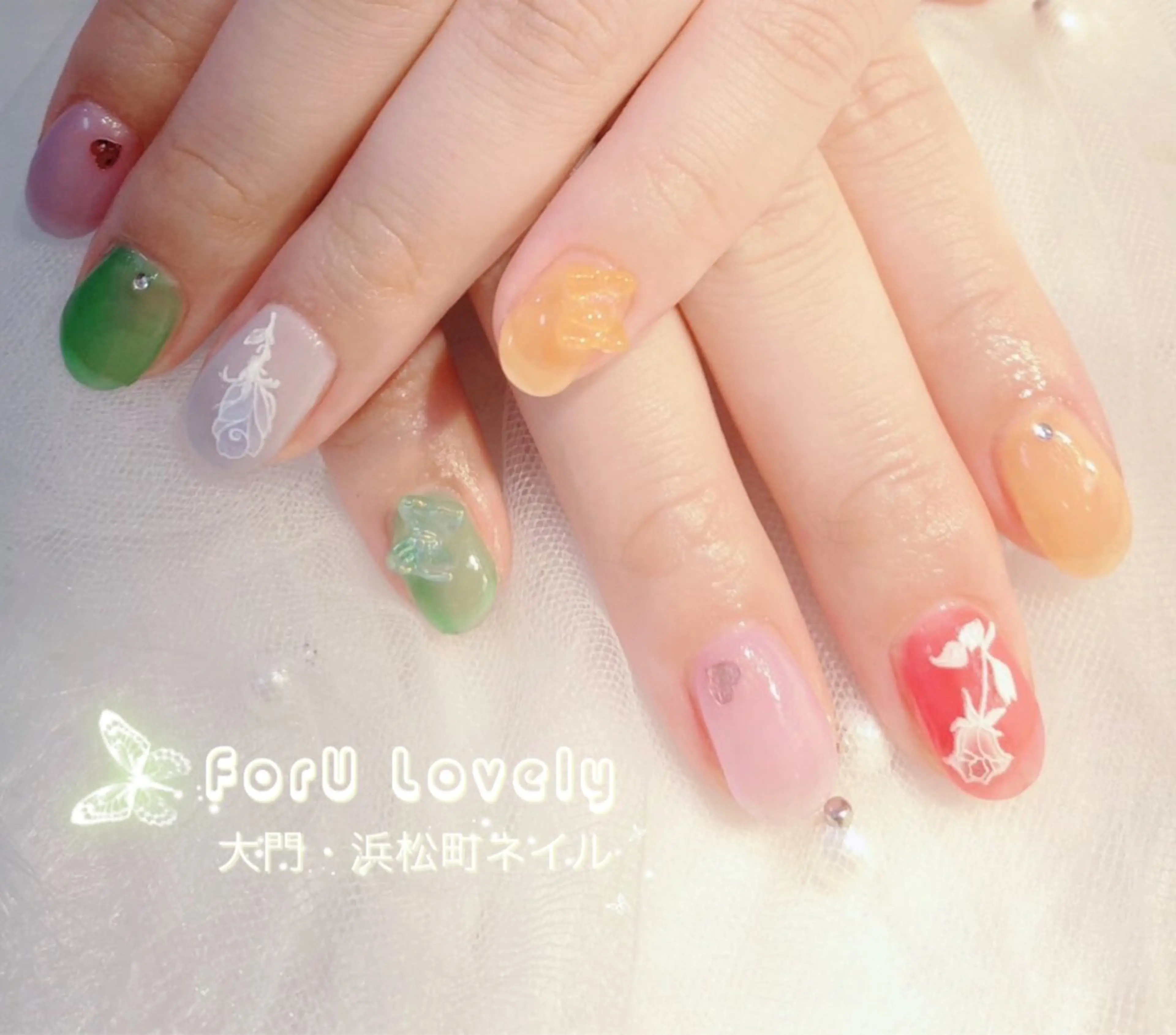 ネイル 桜ネイル フットネイル フレンチネイル ジェルネイル グラデーション 大門浜松町 ネイルのネイルデザイン