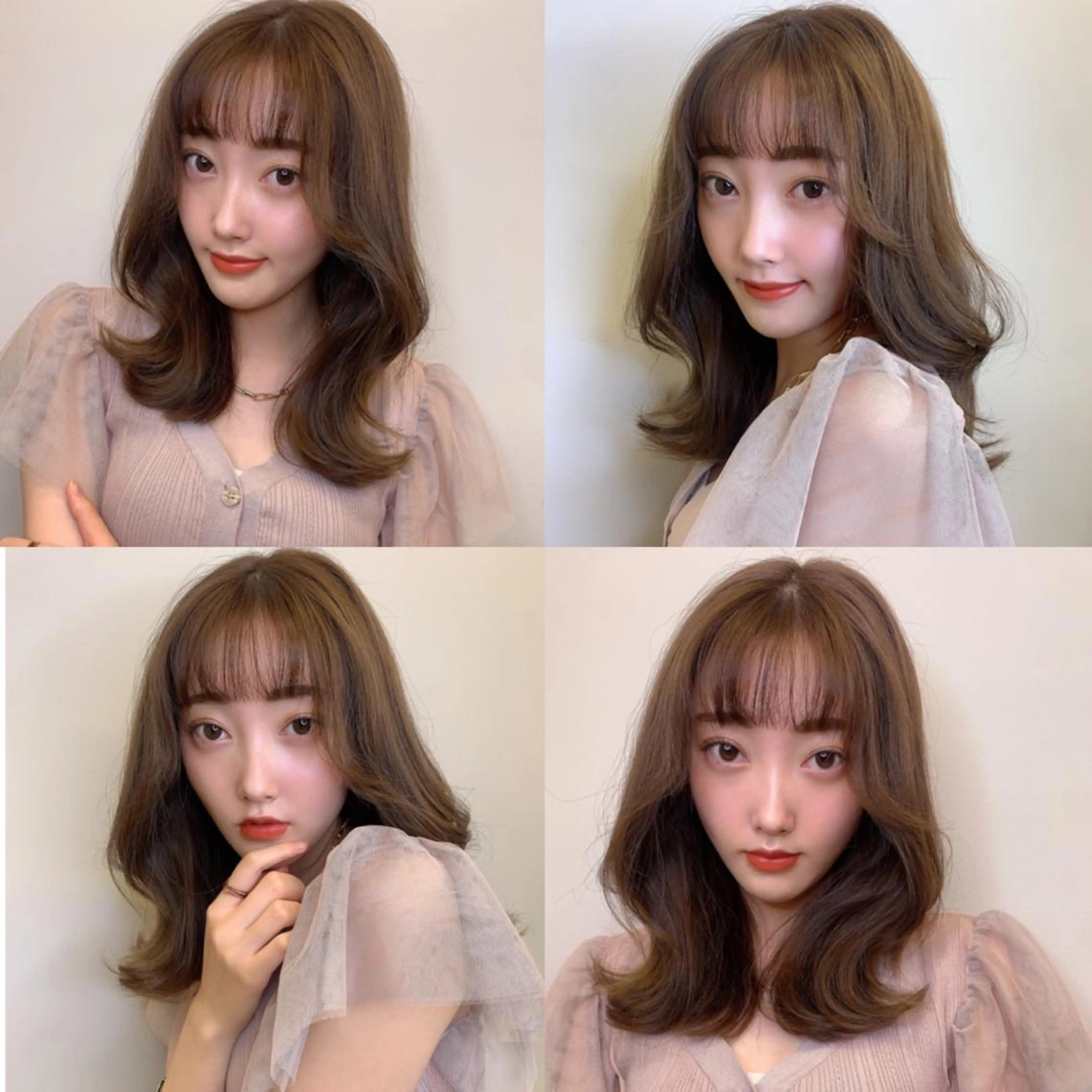 ミディアム カラー カット ヘアカラー トリートメント ヘッドスパ 透明感/オリーブ/ グレージュ/YUKAのヘアスタイル