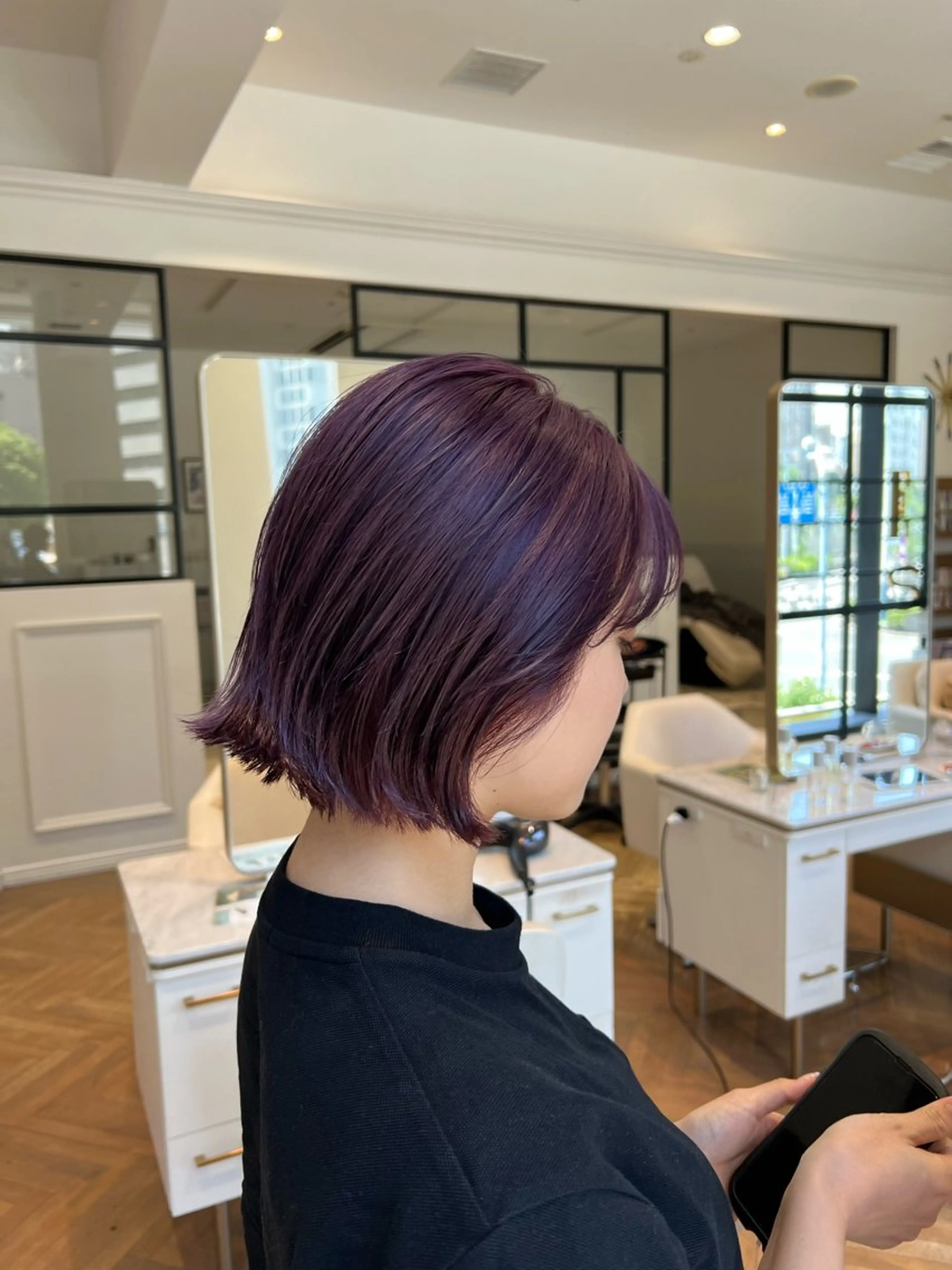 ショート カラー パープルカラー ヘアカラー 似合わせ/レイヤー 💟SAEのヘアスタイル