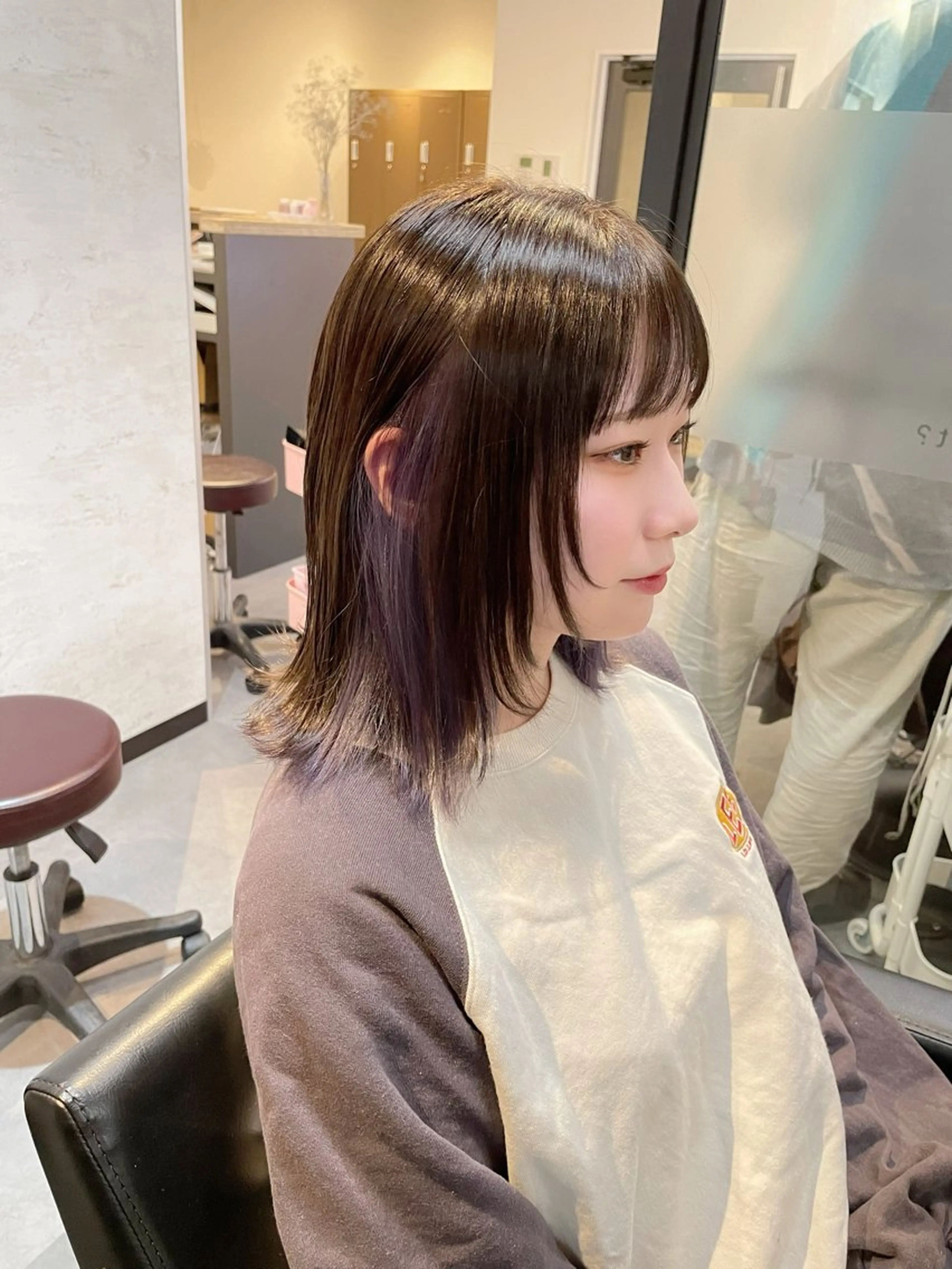 ミディアム カラー カット ヘアカラー 👑髪質改善カラー 中垣斗希のヘアスタイル