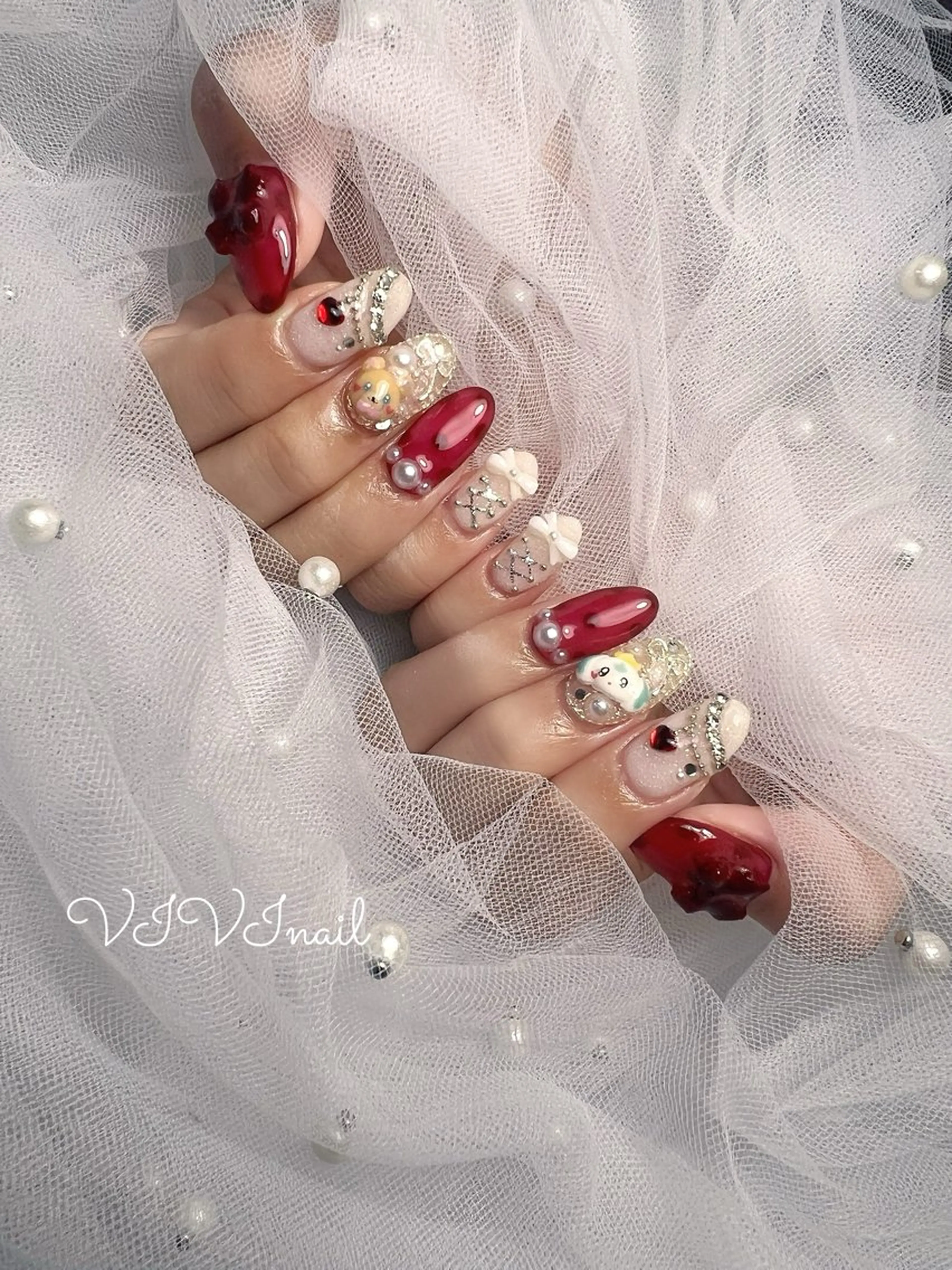 ネイル ドット 持ち込み ハンドネイル vivi nailのネイルデザイン