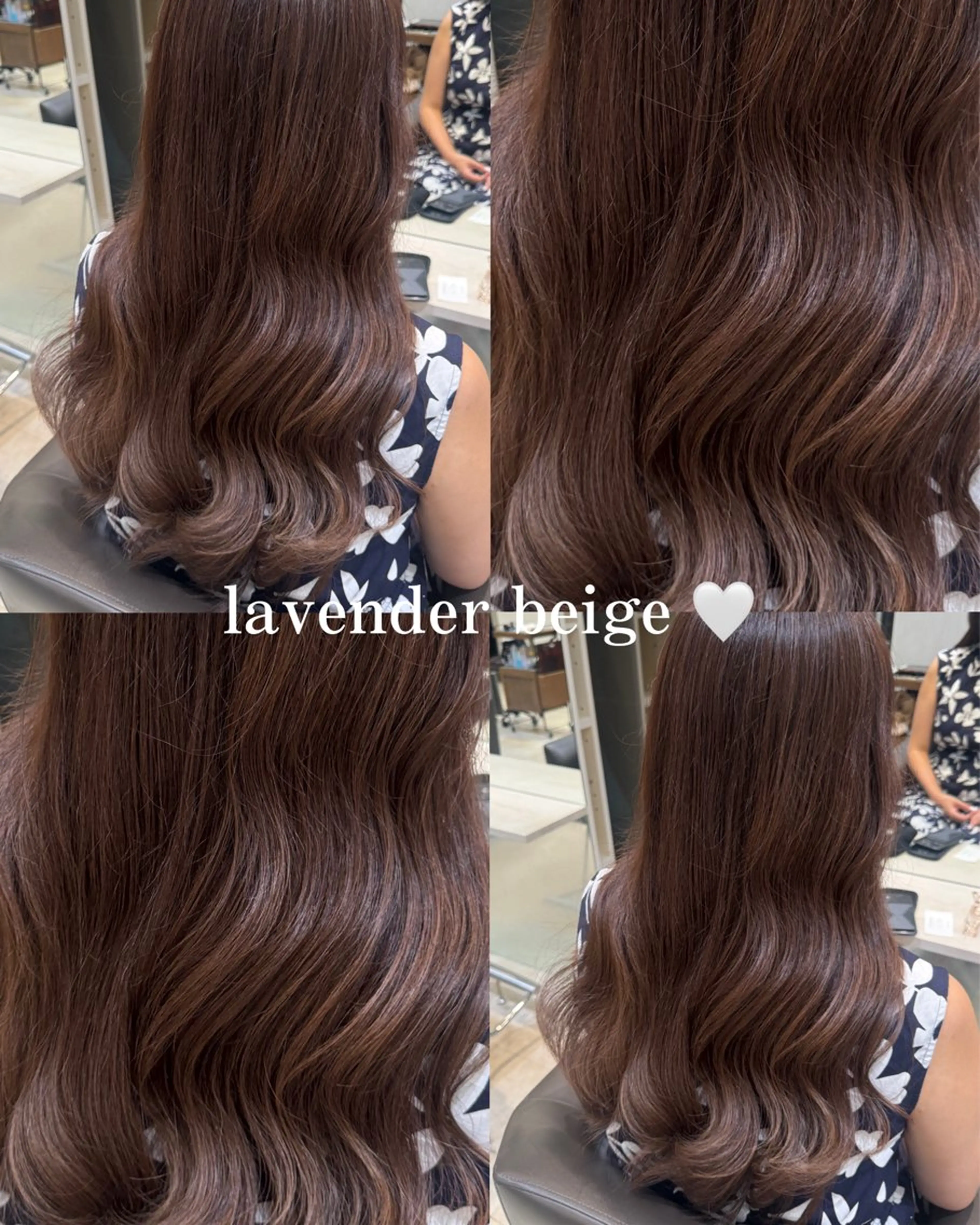 ロング カラー ヘアアレンジ カット ヘアカラー トリートメント JYUNESU所属・韓国・韓国ヘア 髪質改善のヘアスタイル