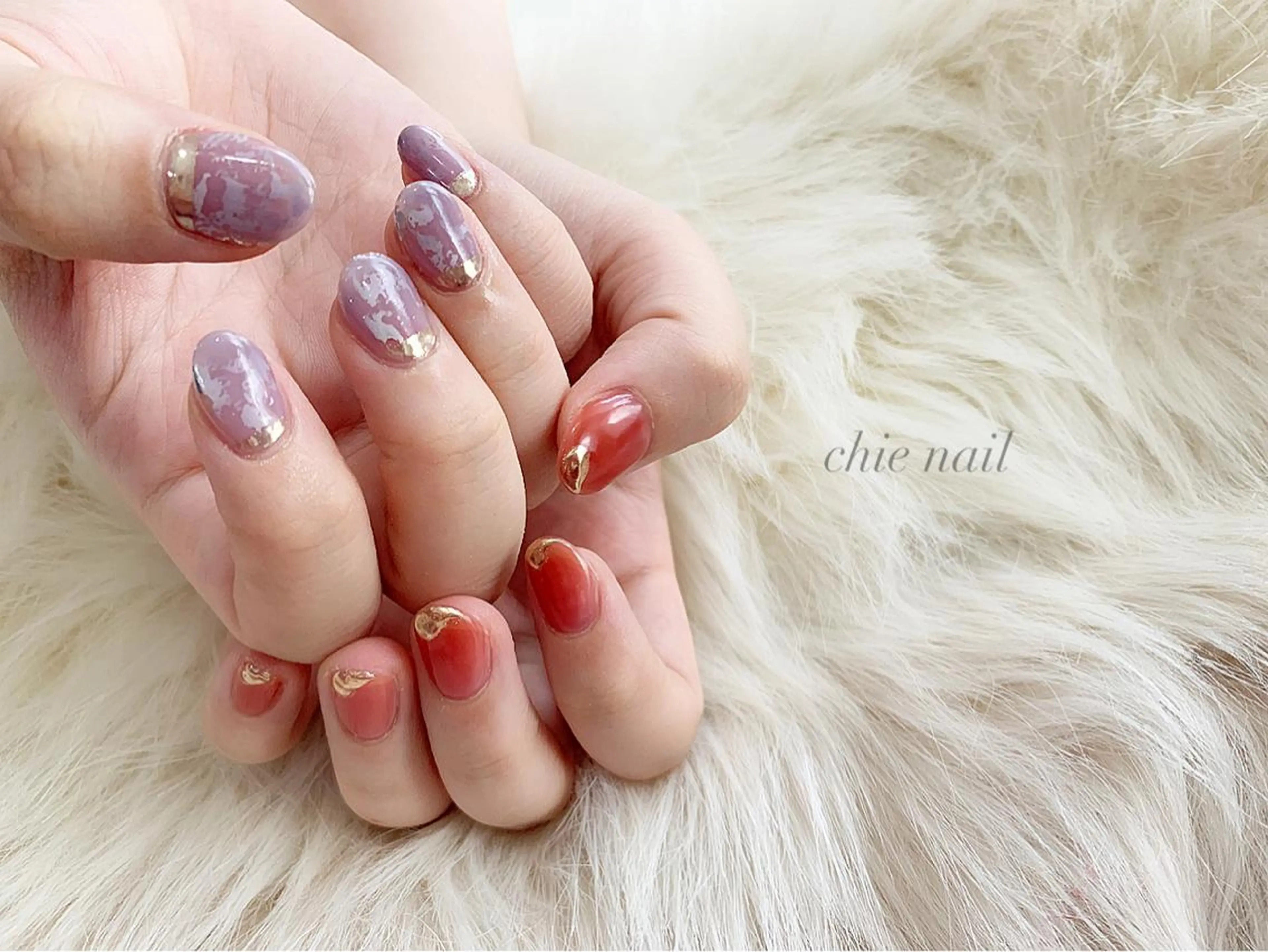 ネイル パープル 森ノ宮❤︎ chieのネイルデザイン