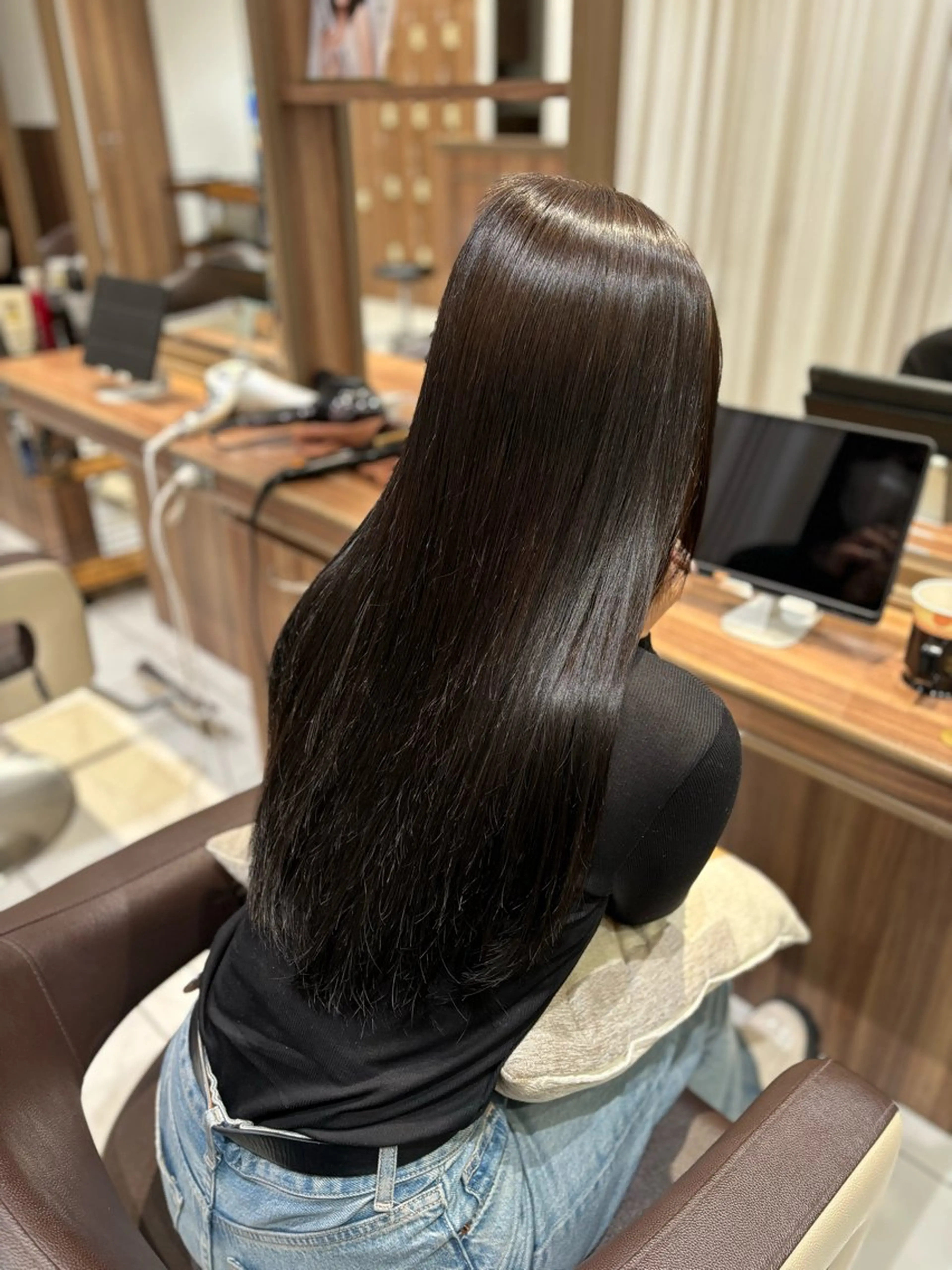 ロング パーマ 縮毛矯正 縮毛矯正 ツヤ髪縮毛矯正💫/ ハイトーン/あゆみのヘアスタイル