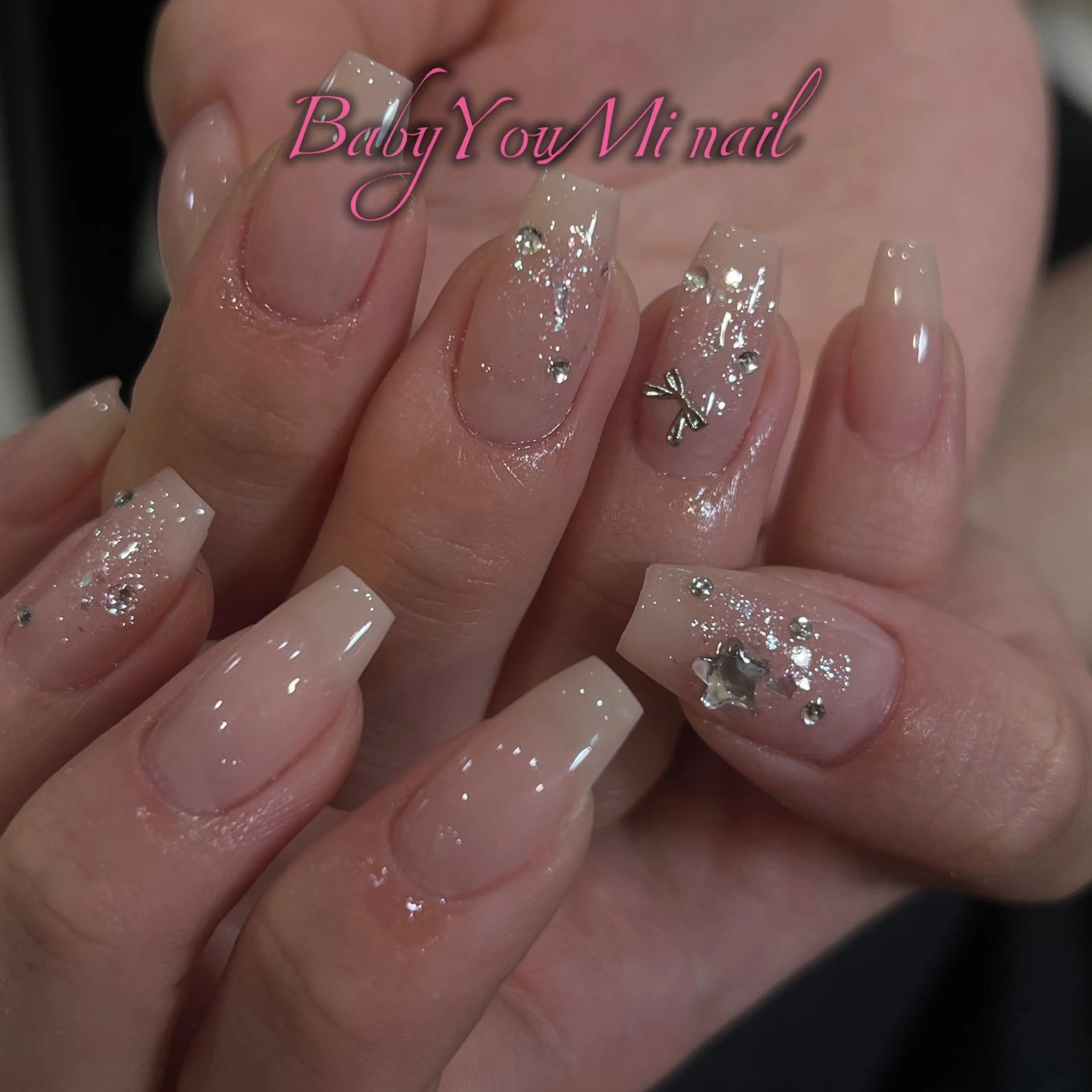 ネイル オーロラネイル フラワーネイル フットネイル フレンチネイル ジェルネイル ハンドネイル BabyYouMi ねねのネイルデザイン