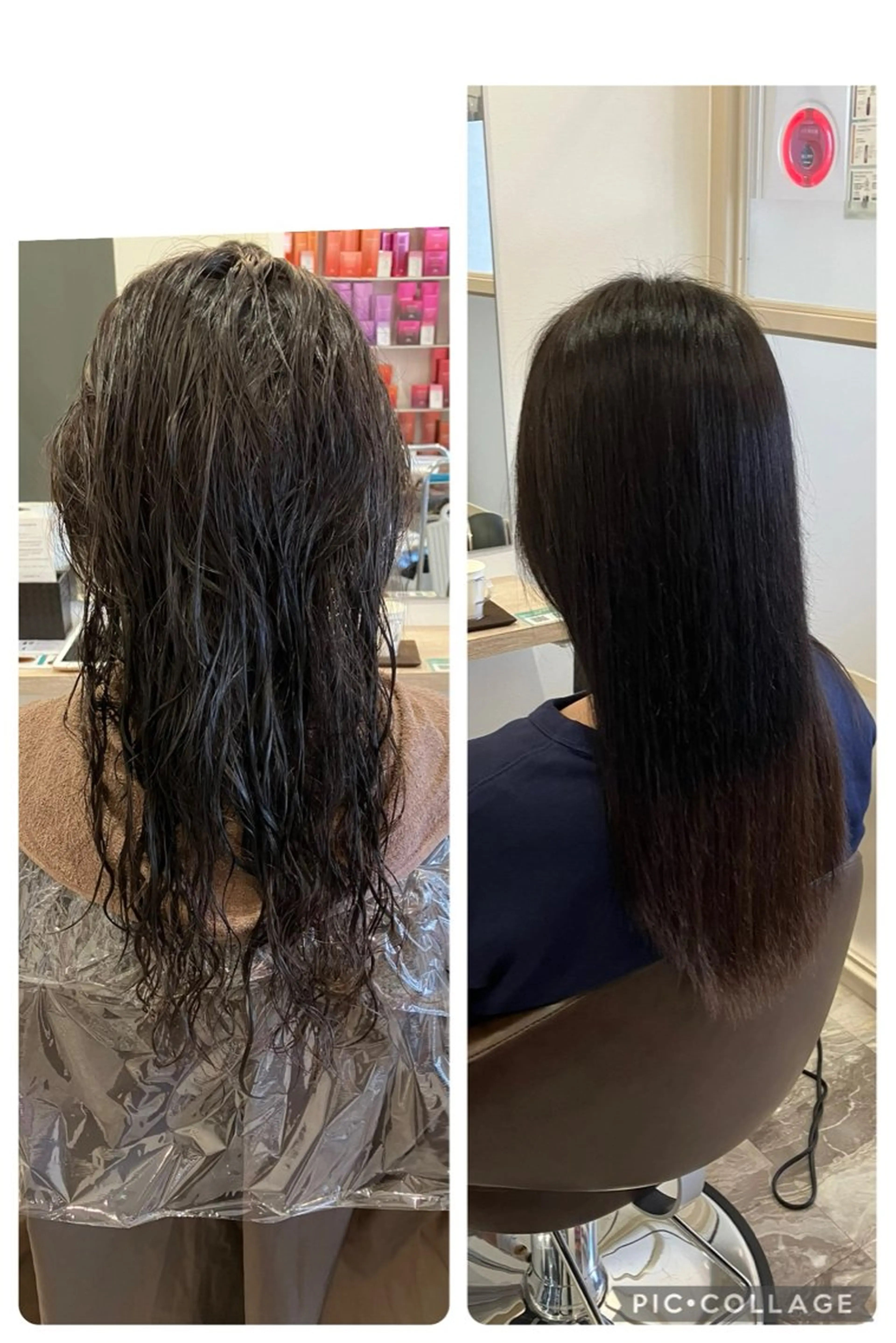 セミロング パーマ 縮毛矯正 ツヤ髪🌕縮毛矯正 長谷川勇人のヘアスタイル