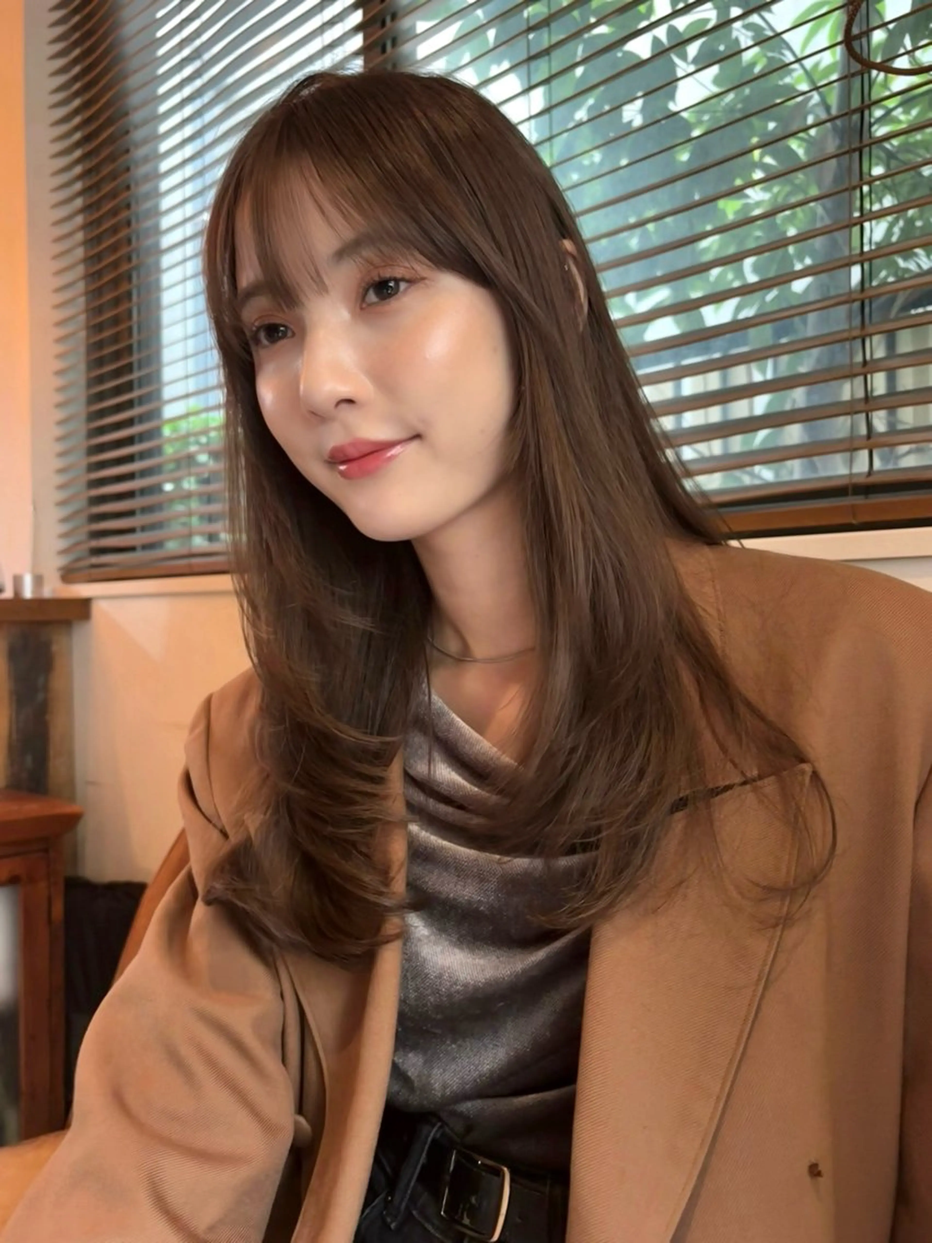 セミロング カラー パーマ カット ヘアカラー レイヤー/透明感/ ブリーチなし/わかなのヘアスタイル