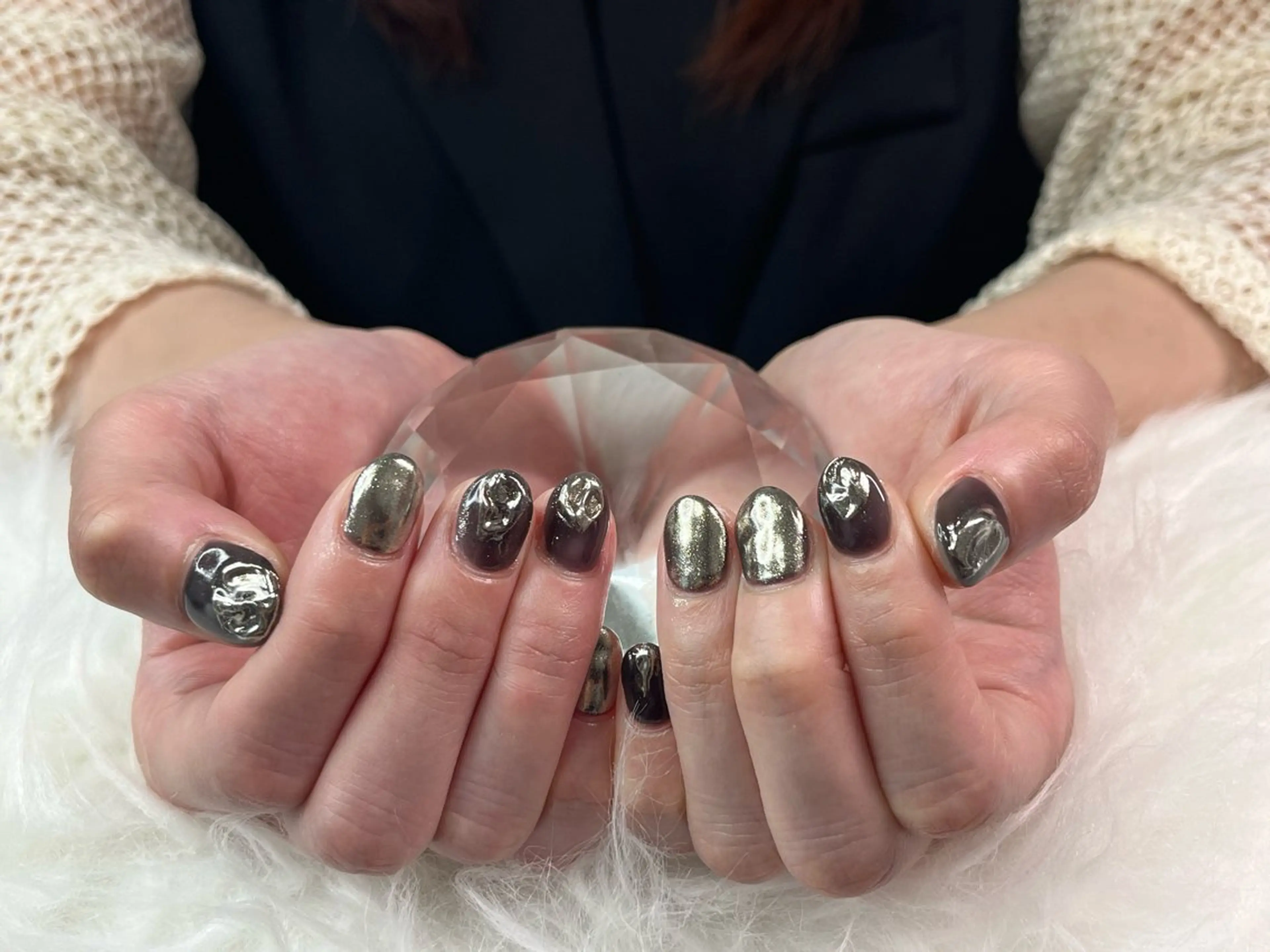 ネイル マグネットネイル ニュアンスネイル ワンカラーネイル シンプルネイル 夏ネイル プライベートサロン N's Nailのネイルデザイン