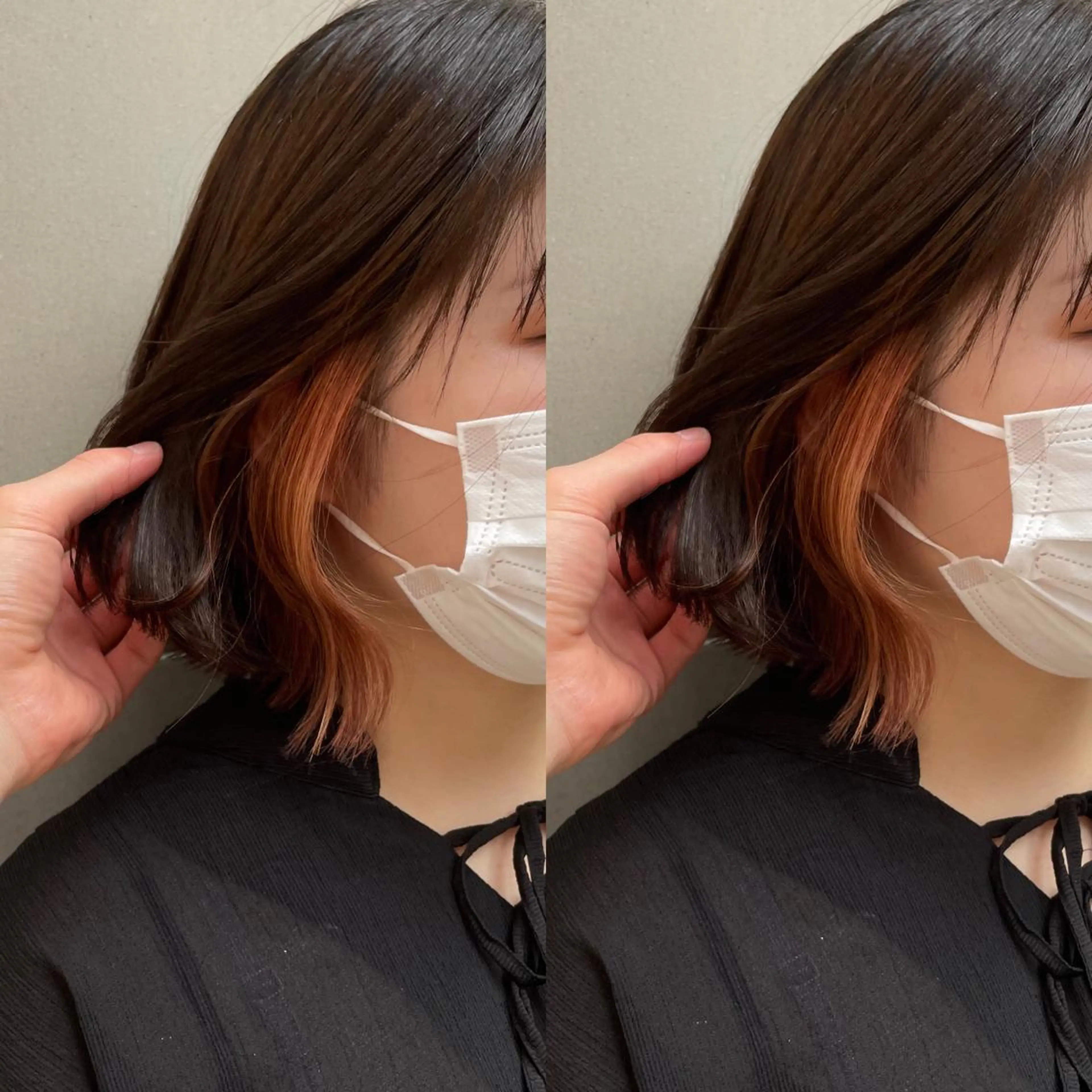 ショート カラー オレンジ 大人上品な ハイライト🪄イワヤのヘアスタイル