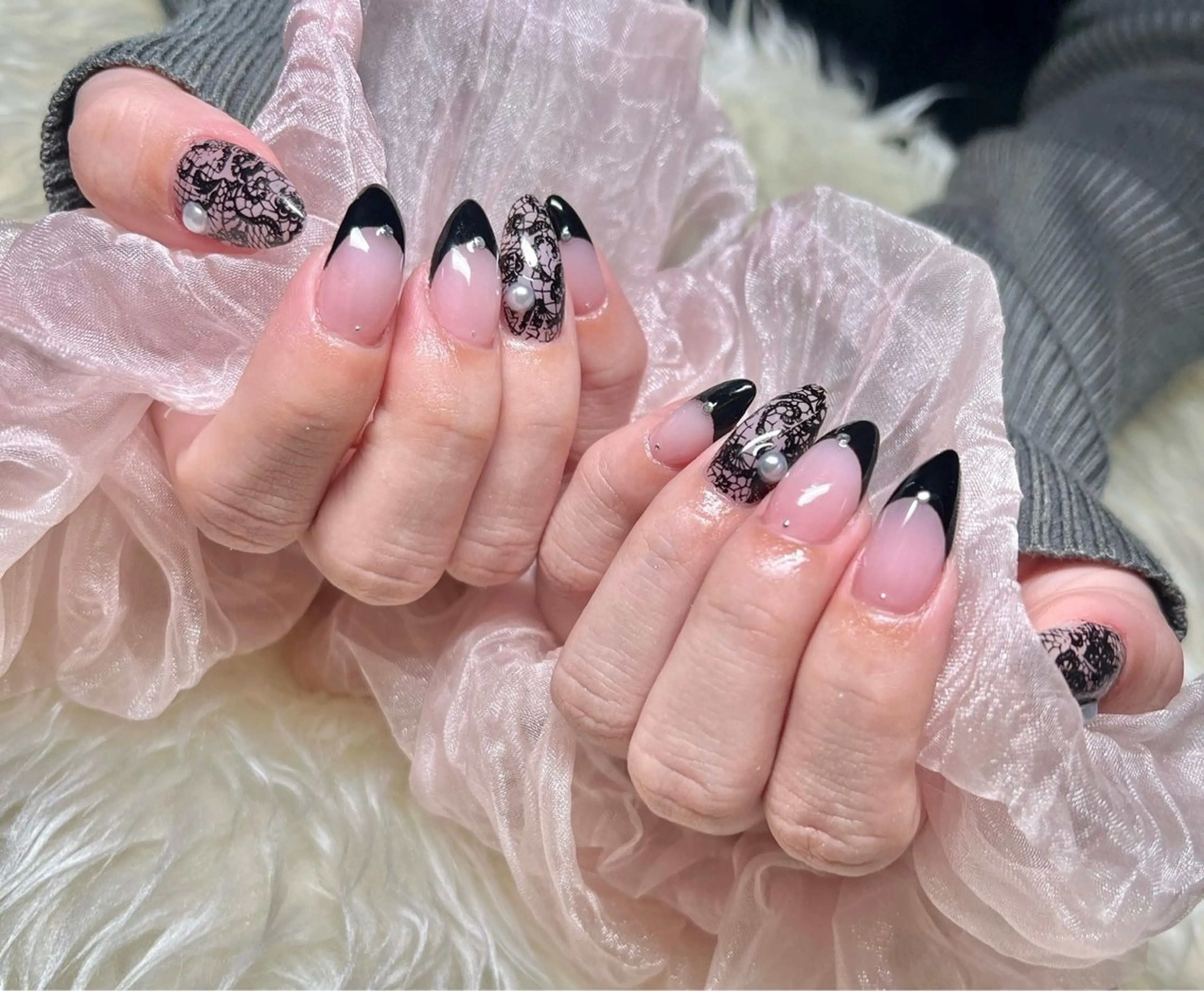 ネイル 成人式 長さ出し フラッシュネイル フレンチネイル ジェルネイル ハンドネイル Nail&eye Belire 新宿のネイルデザイン