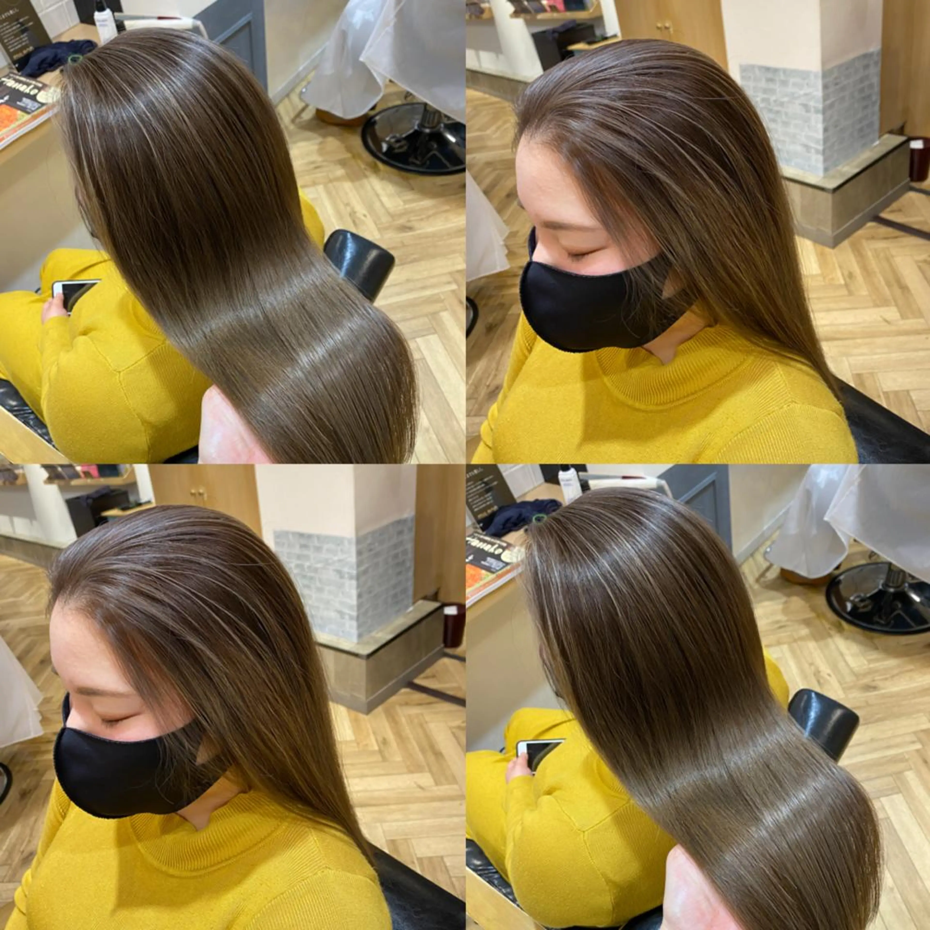 ロング カラー バレイヤージュ レイヤーカット 艶カラー/韓国顔周り 🎀mamiのヘアスタイル